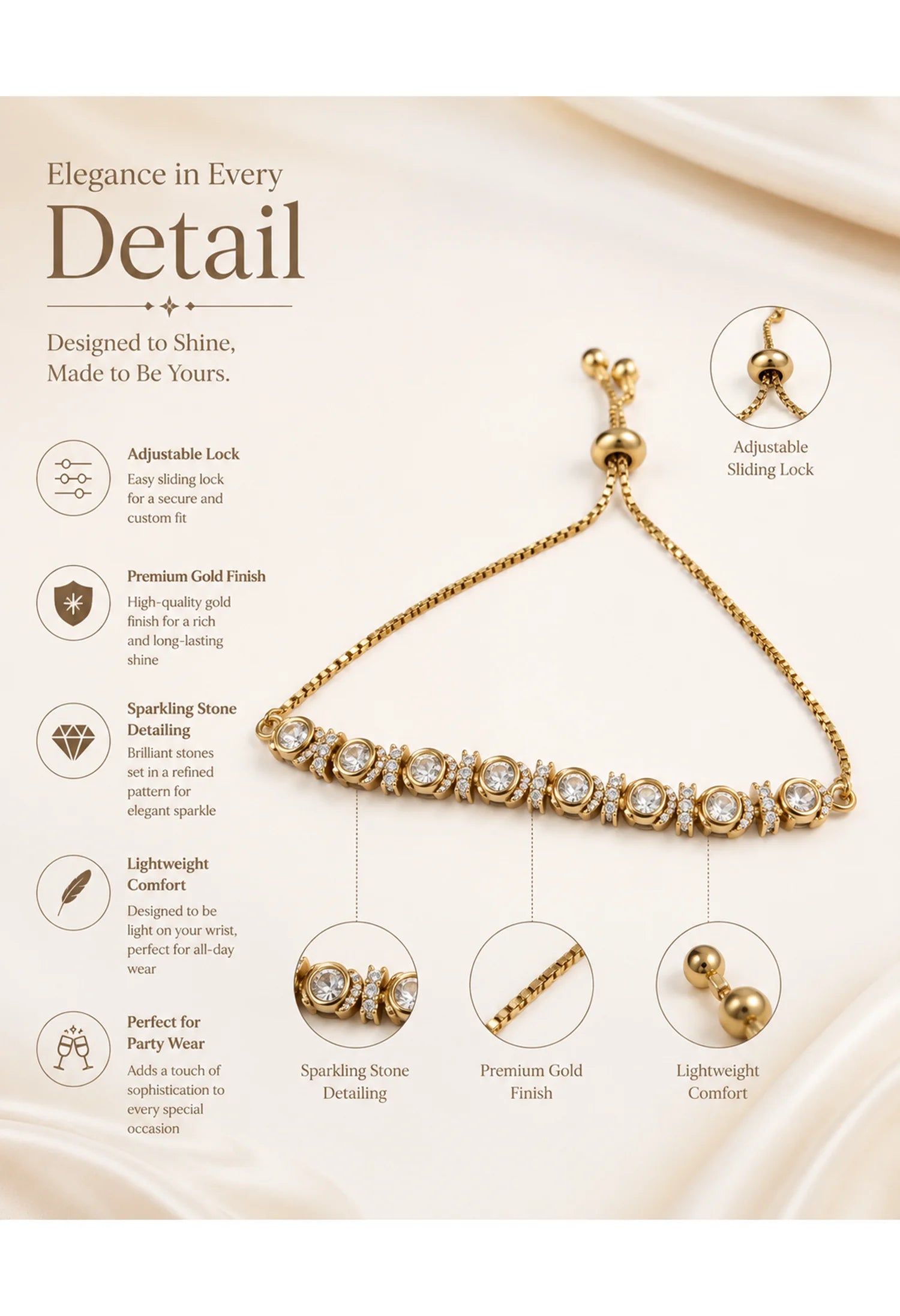 Celeste Spark Slider Bracelet