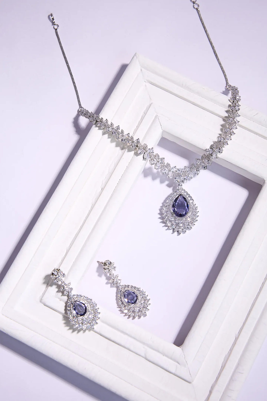 Luxurious Legacy CZ Stone Necklace & Earrings Collection