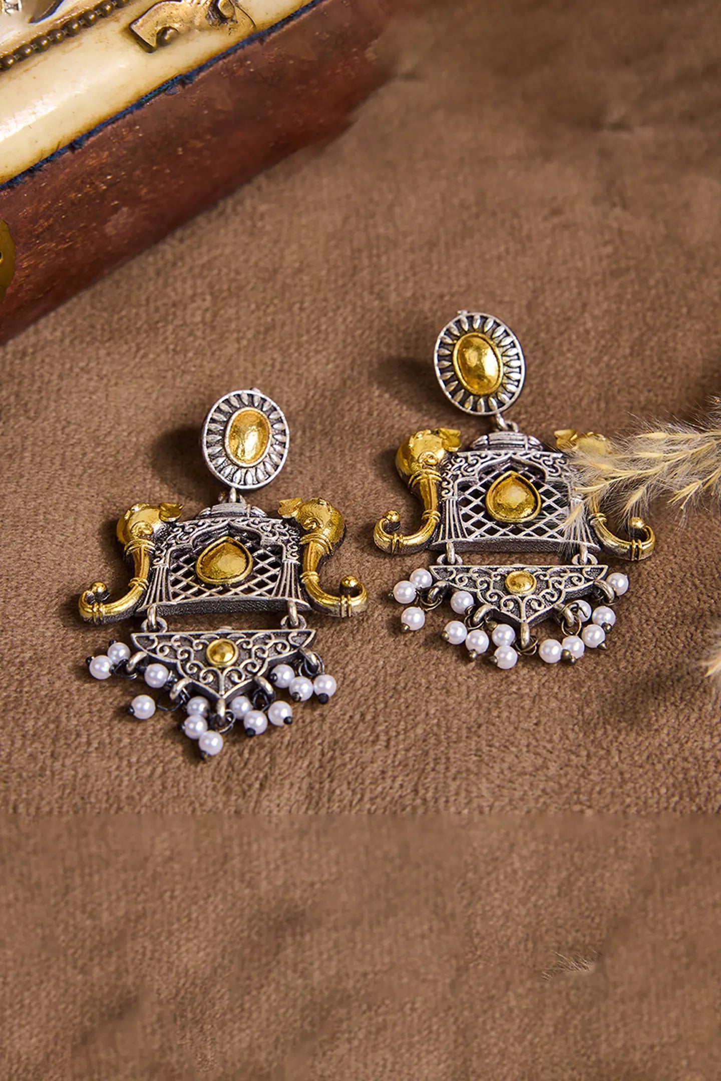 Radiant Sunburst Antique Earrings