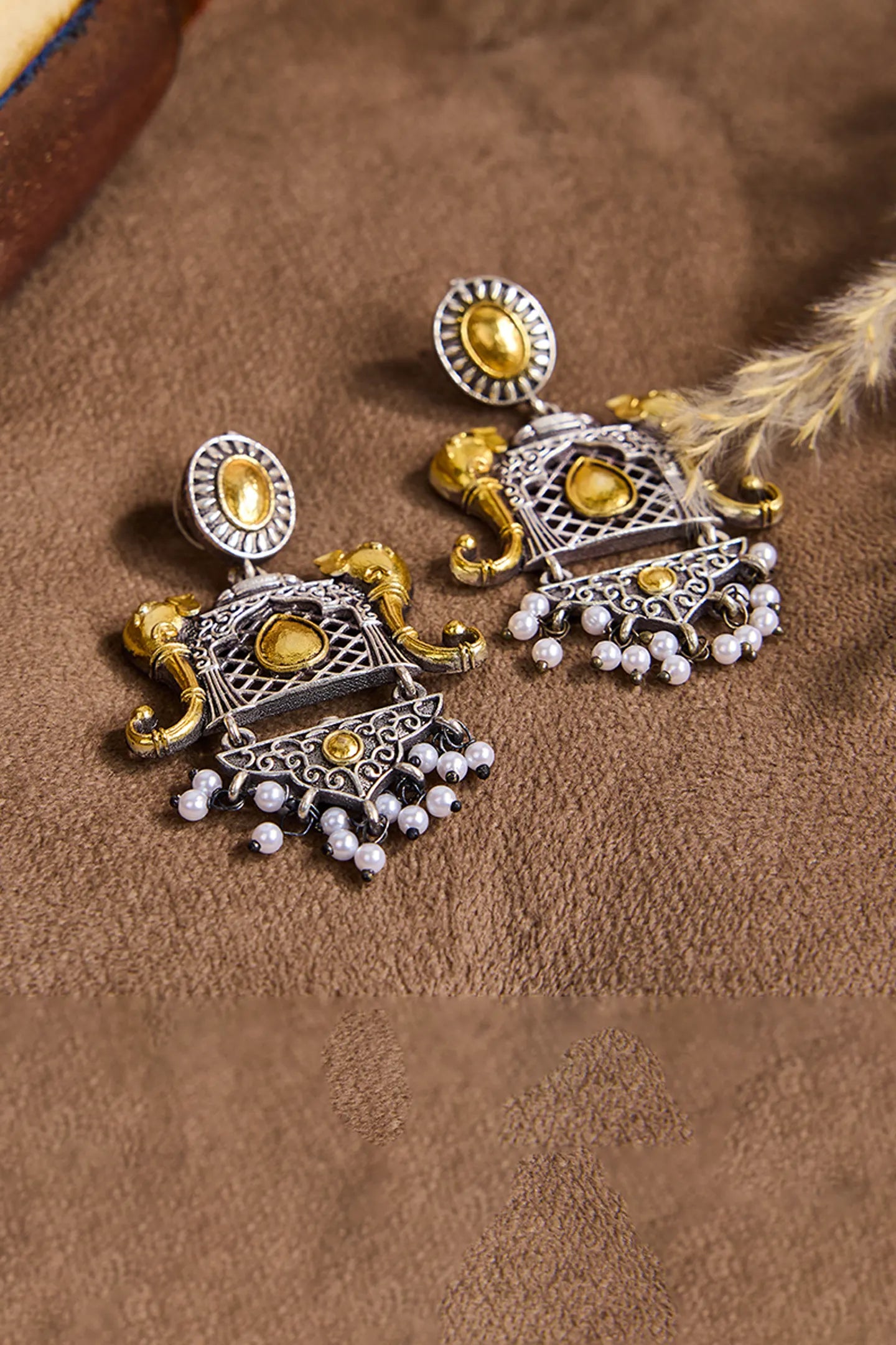 Radiant Sunburst Antique Earrings