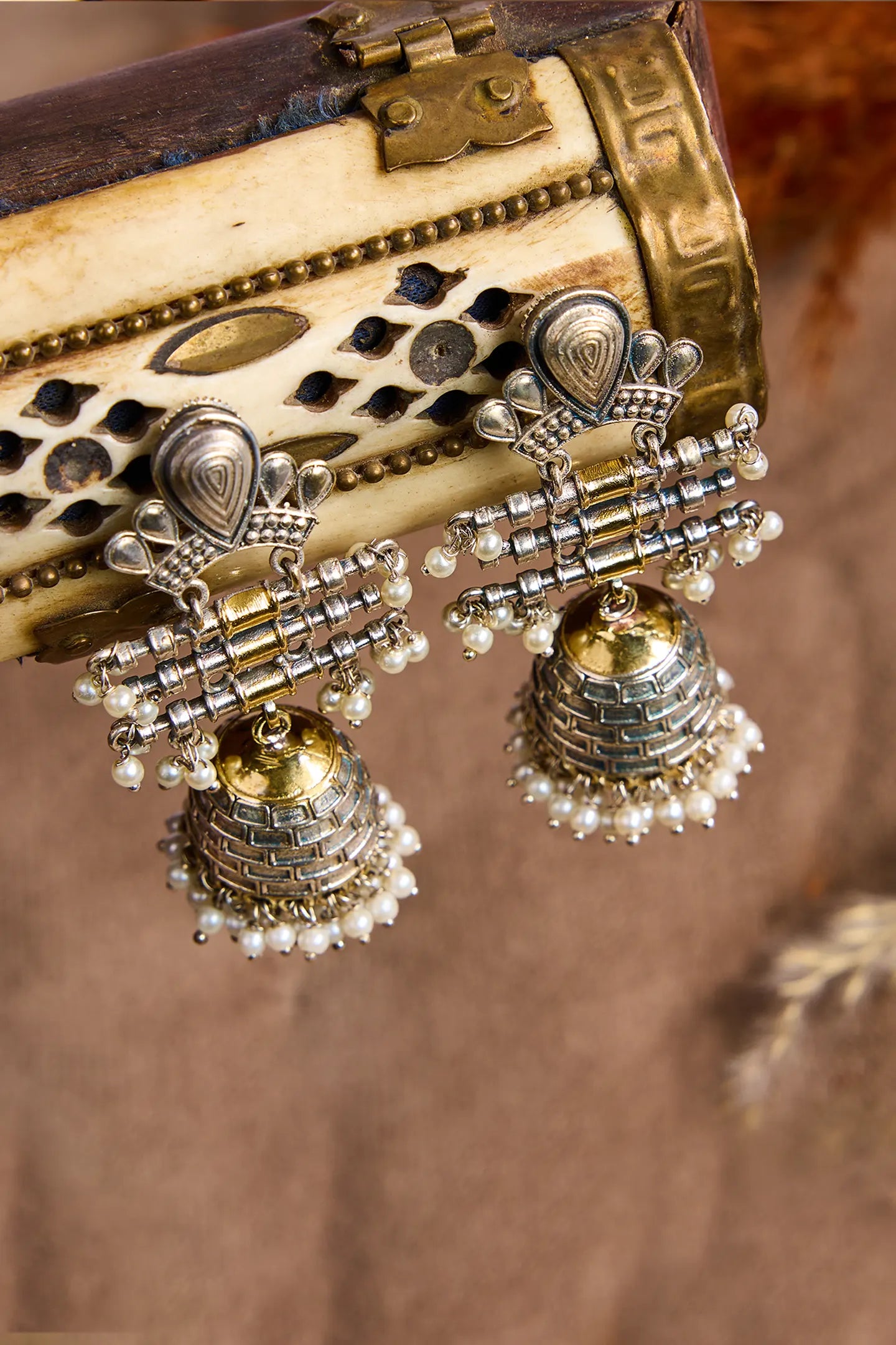 Ethereal Elegance Antique Jhumkas