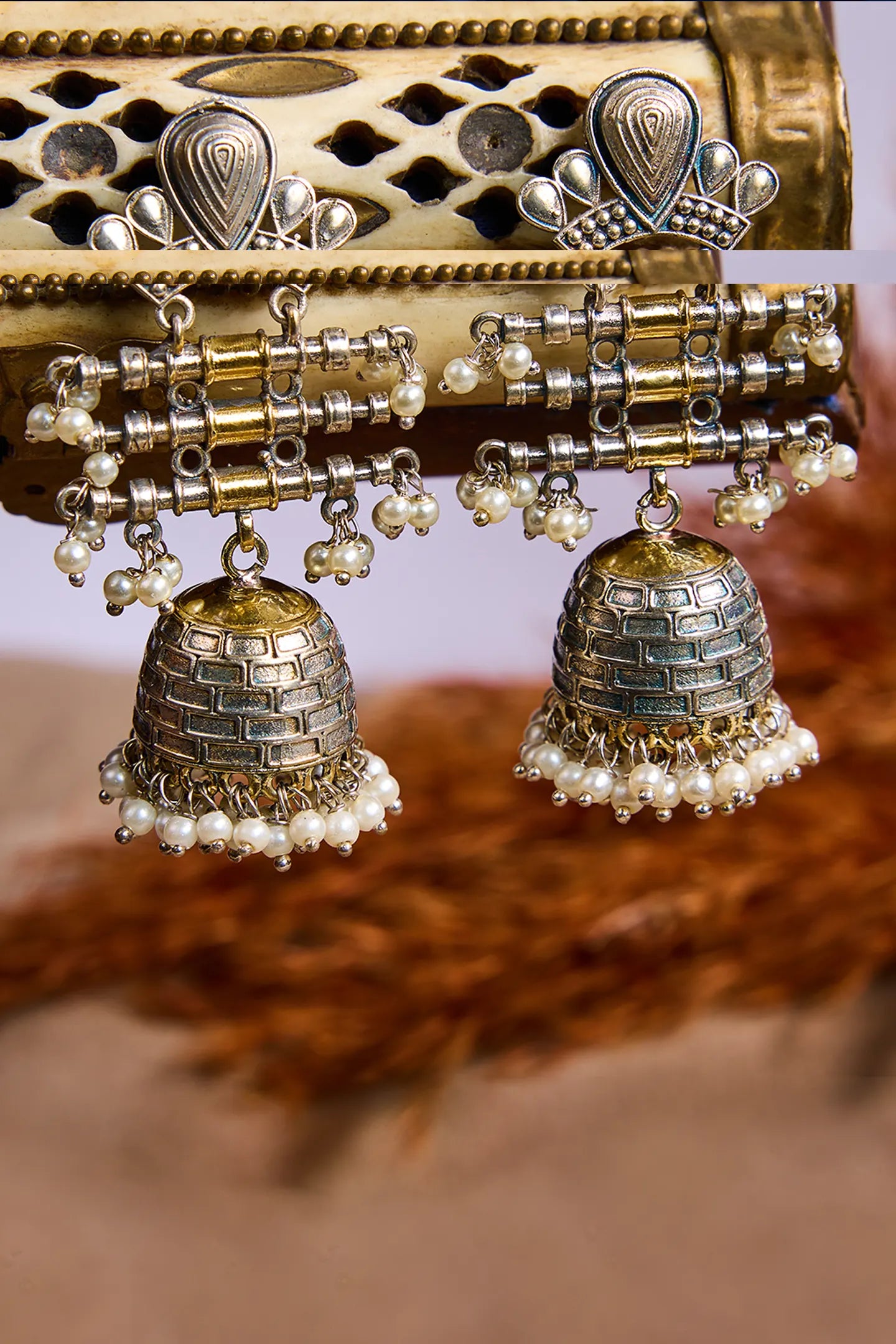 Ethereal Elegance Antique Jhumkas