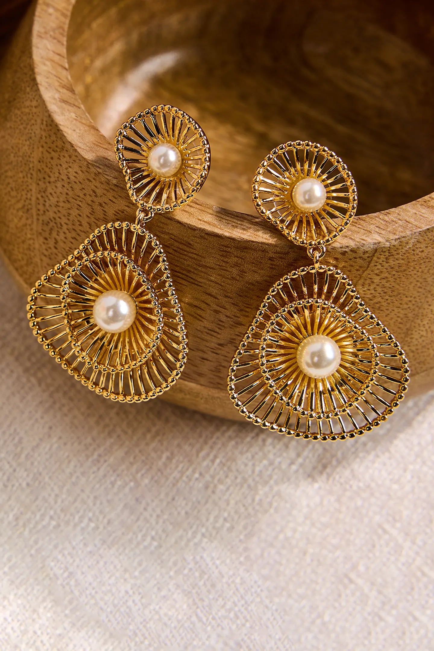 Golden Pearlescent Earrings
