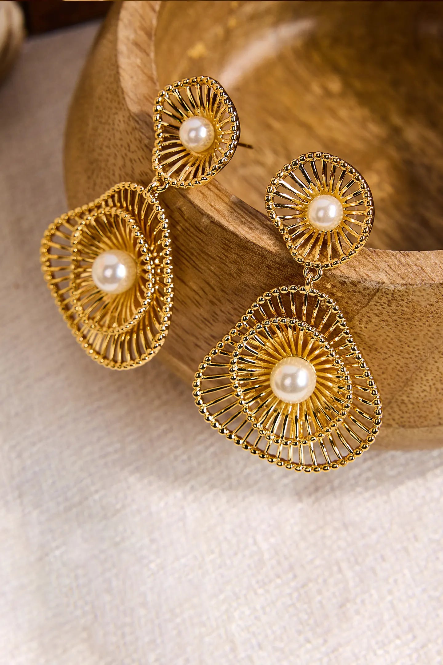 Golden Pearlescent Earrings
