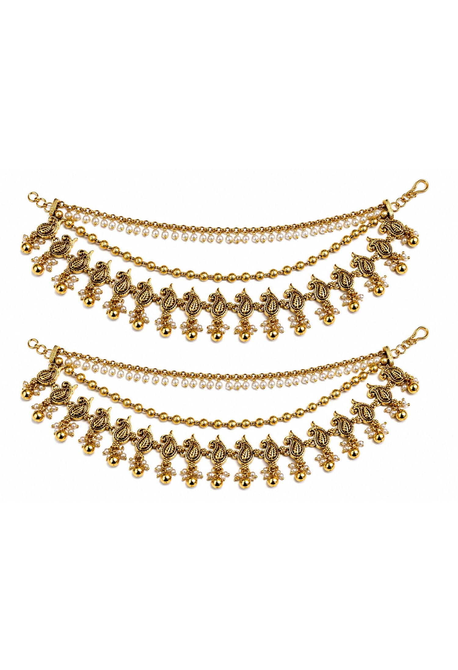 Antique Paisley Pearl Ear Chain