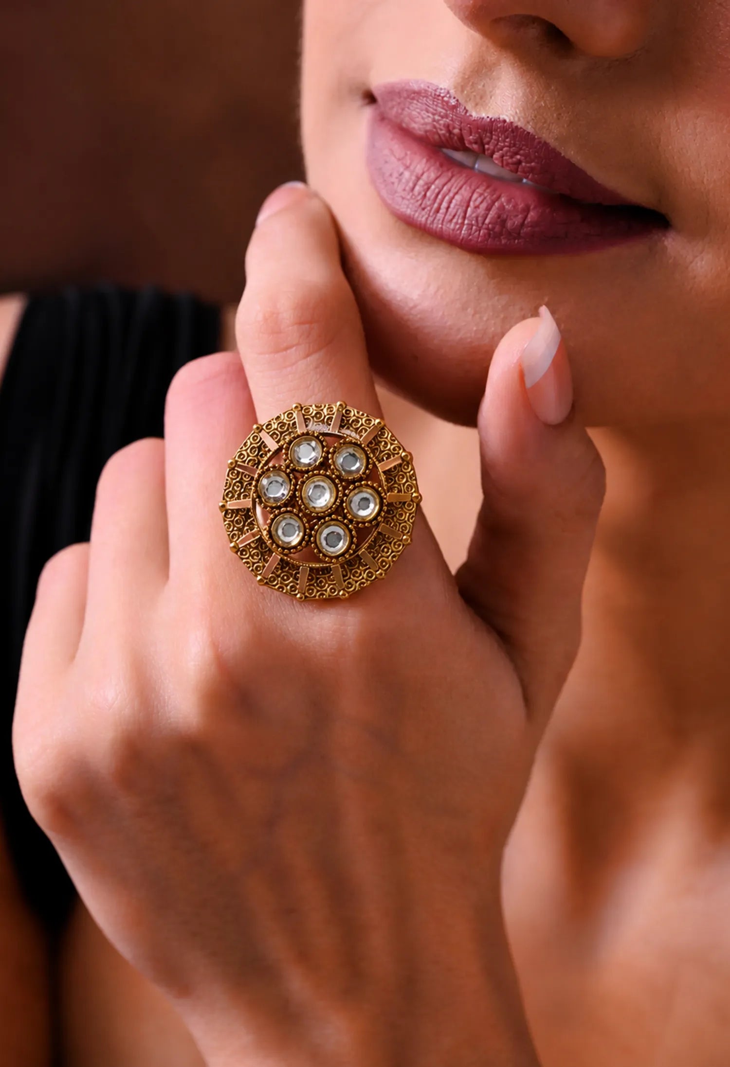 Sunburst Crystal Ring