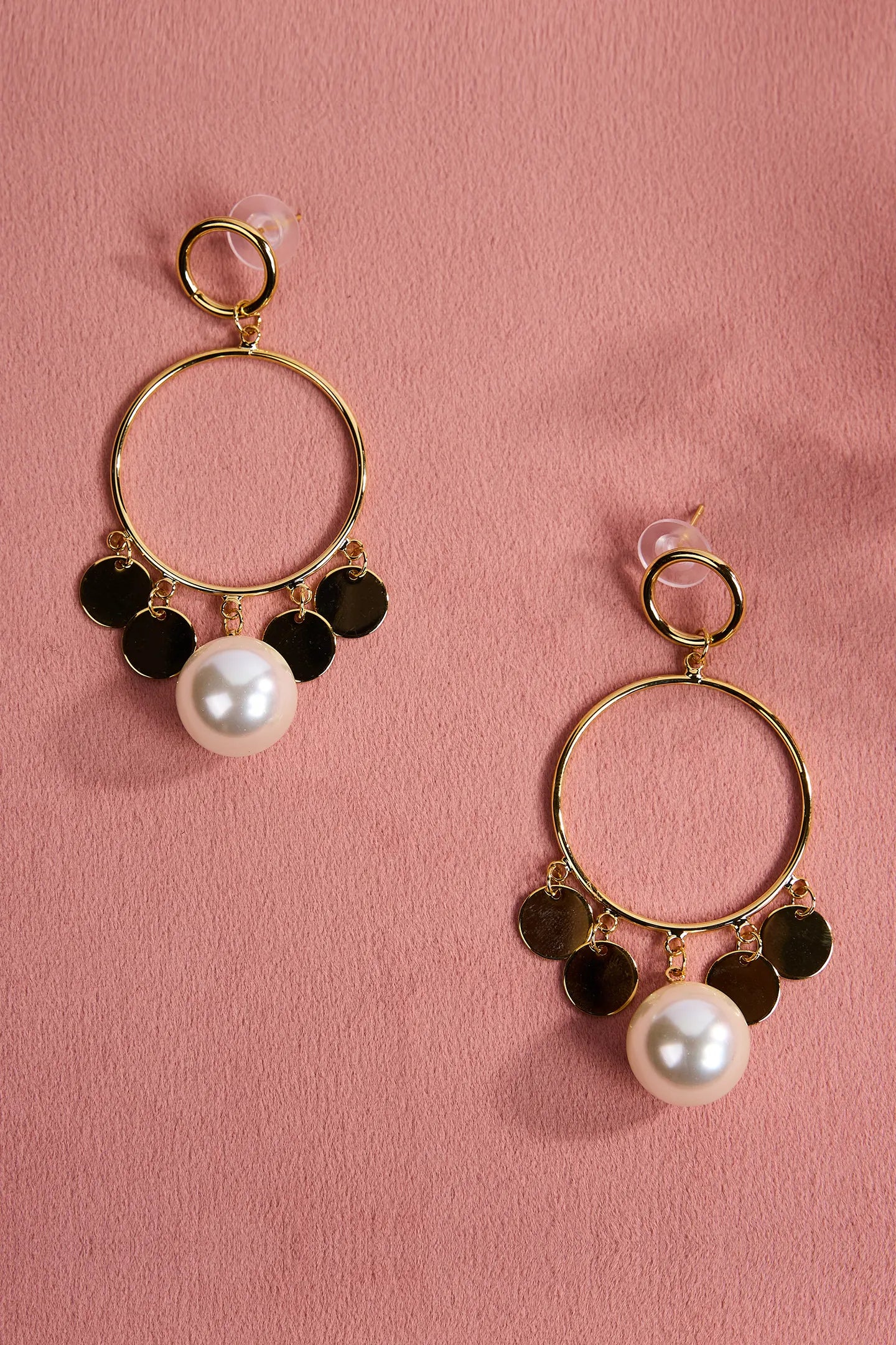 Golden Chaand Baali with Akoya Pearls