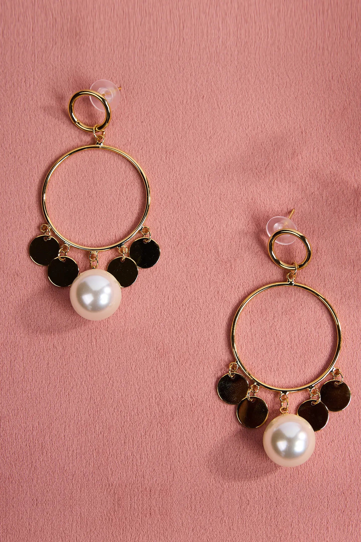 Golden Chaand Baali with Akoya Pearls