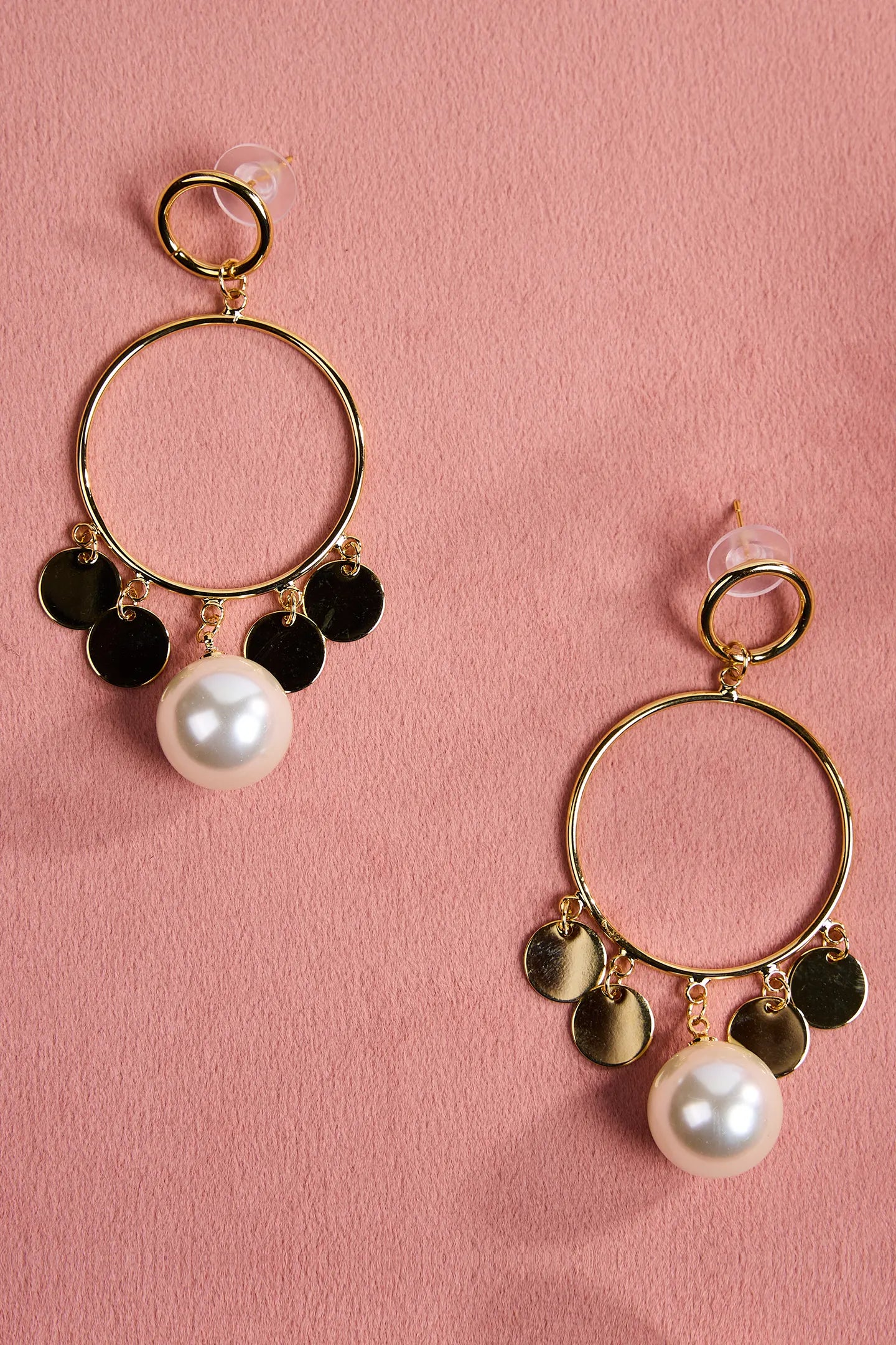 Golden Chaand Baali with Akoya Pearls