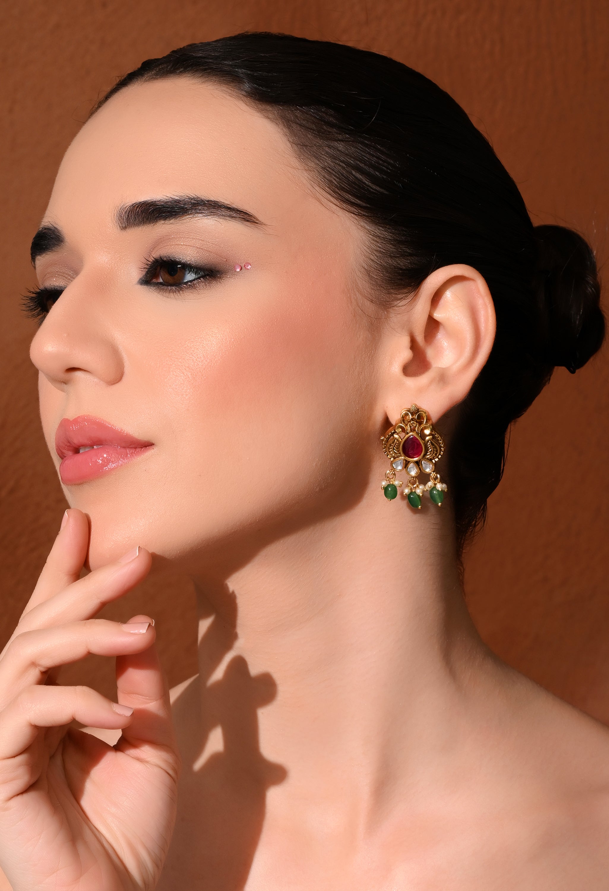 Ruby Vine Drop Earrings