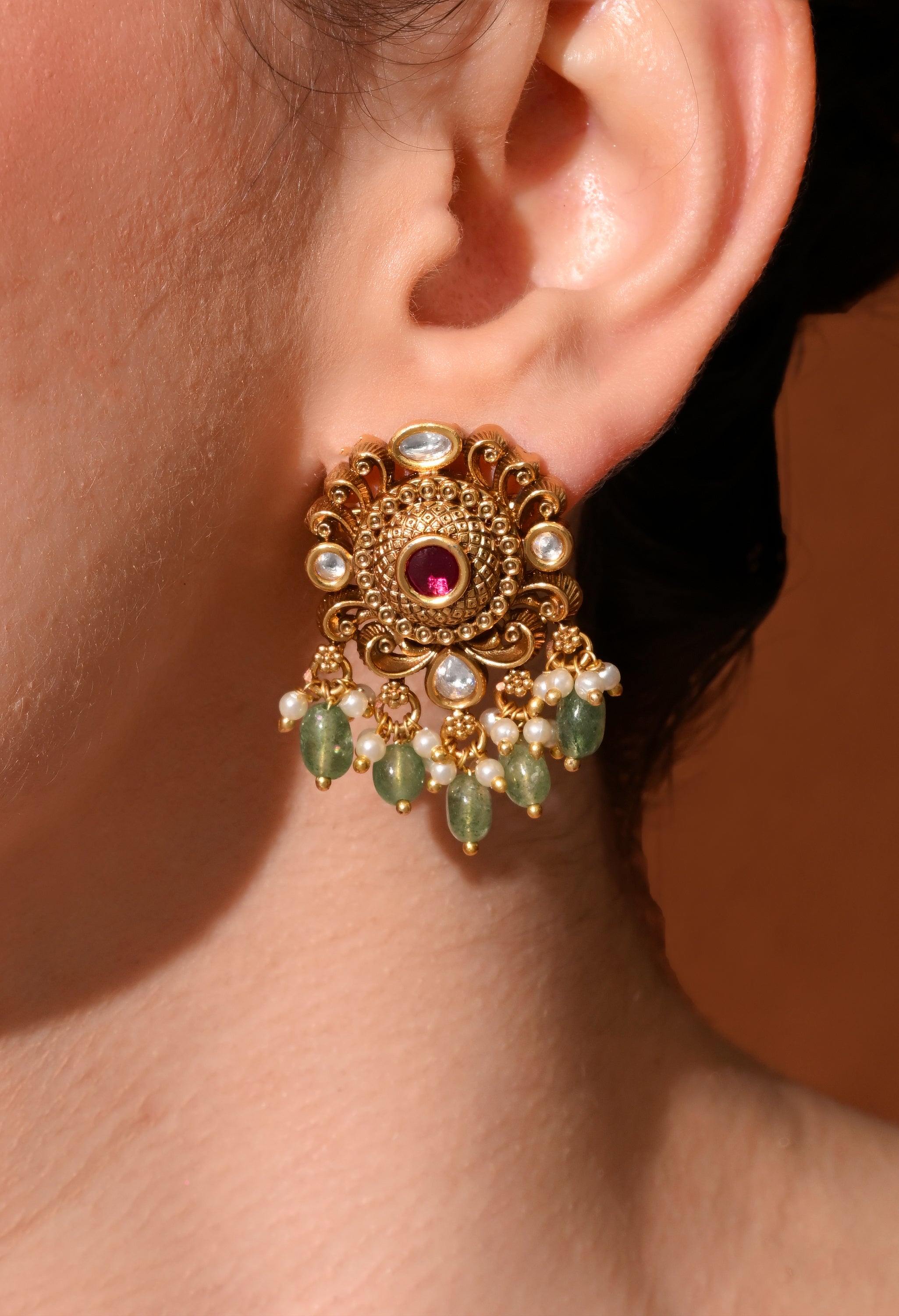 Ruby Garden Stud Earrings