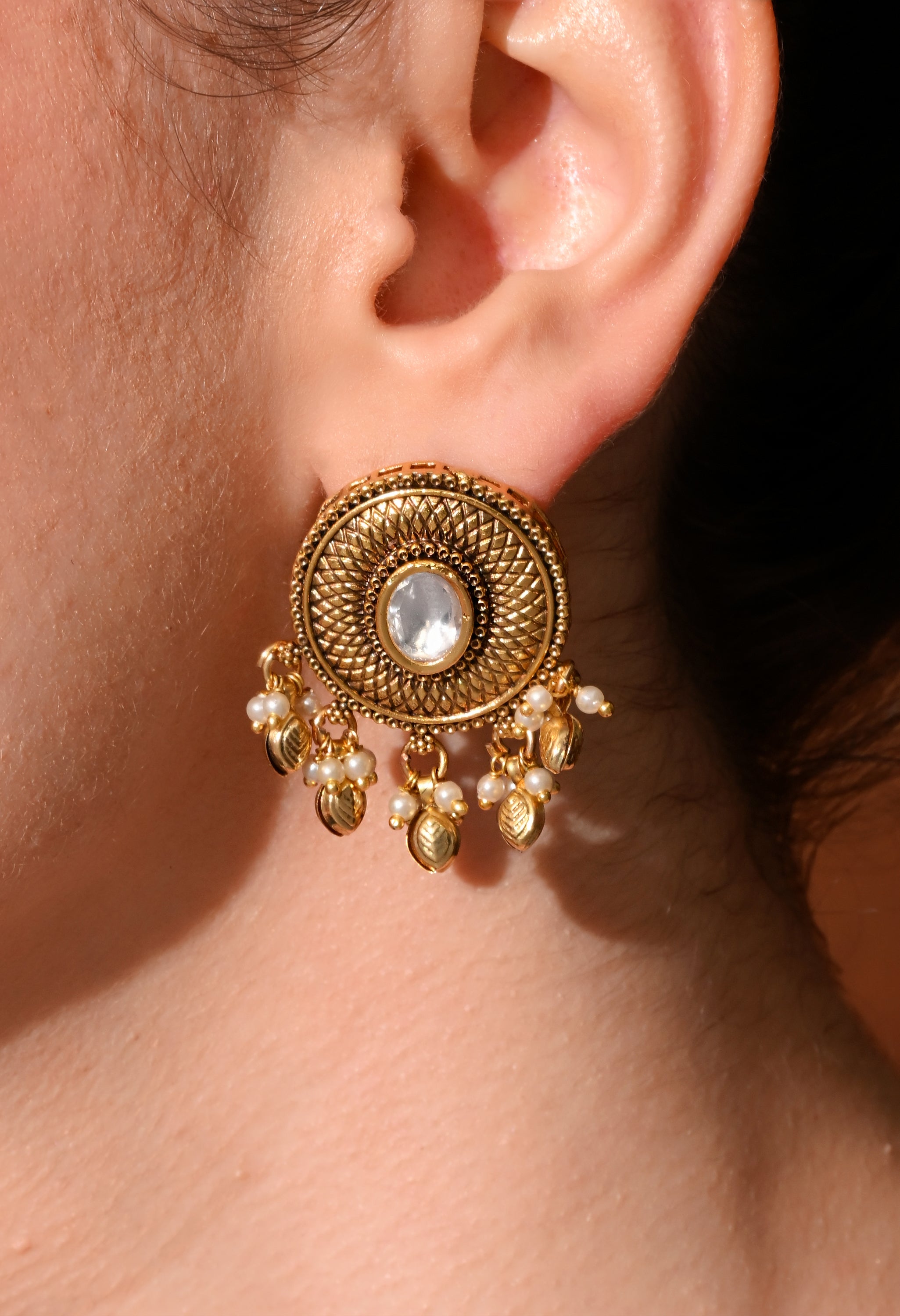 Heritage Pearl Disc Earrings