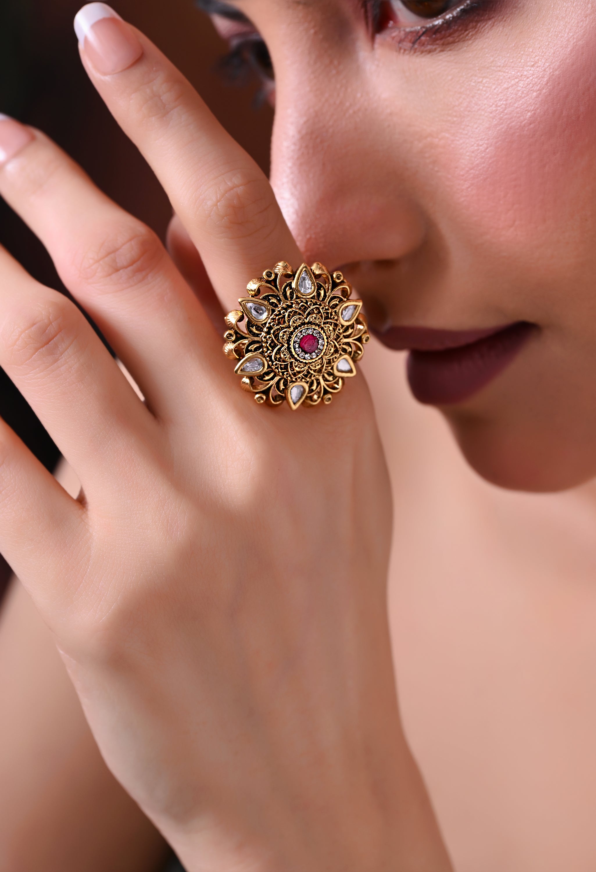 Ruby Radiance Bloom Ring