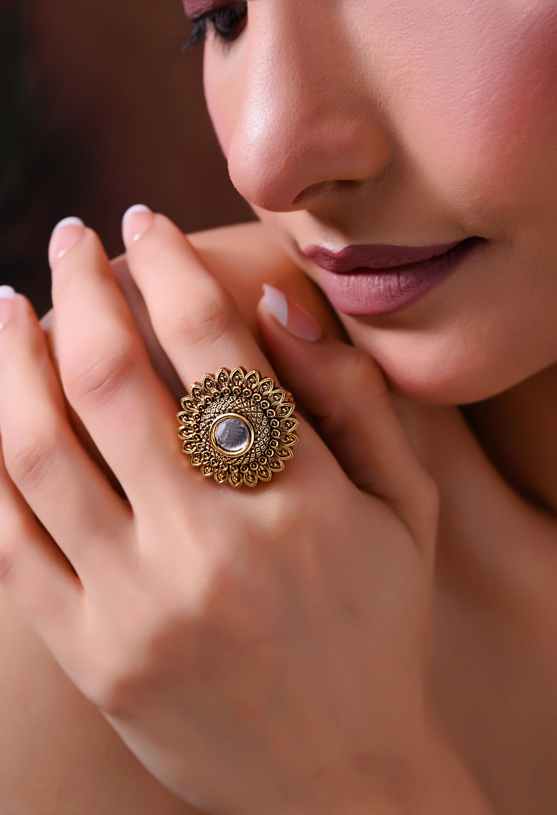 Moonlit Sunburst Ring