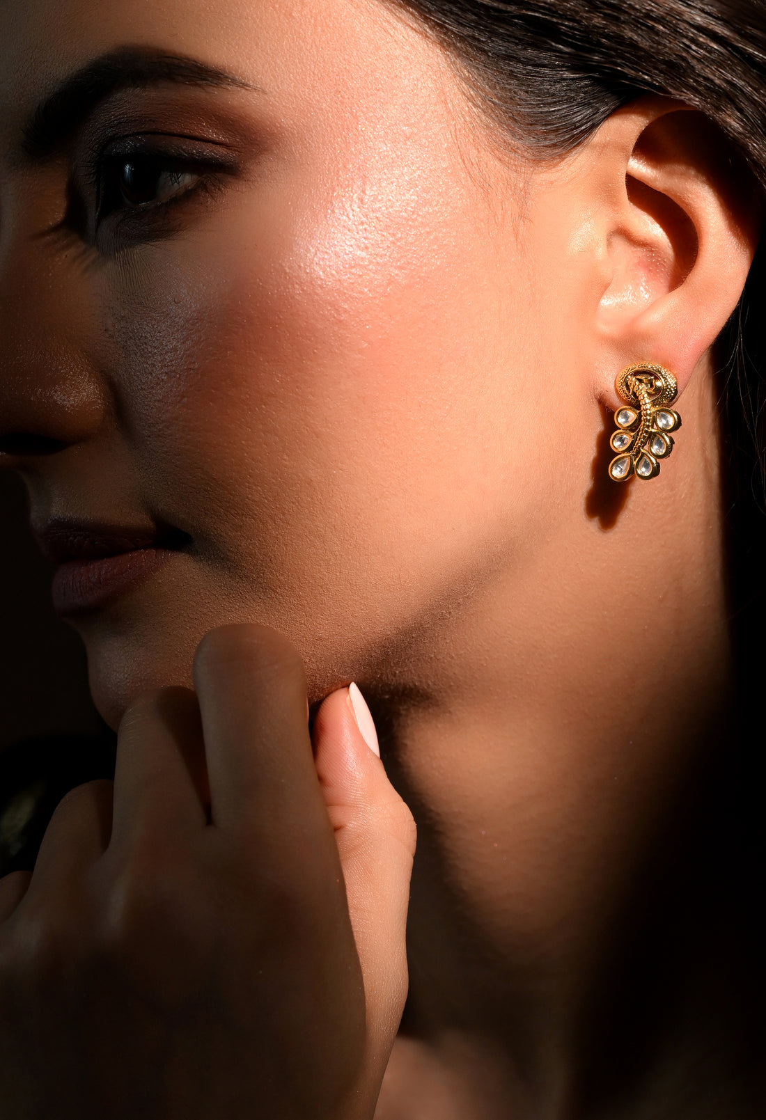 Golden Leaf Drop Earrings