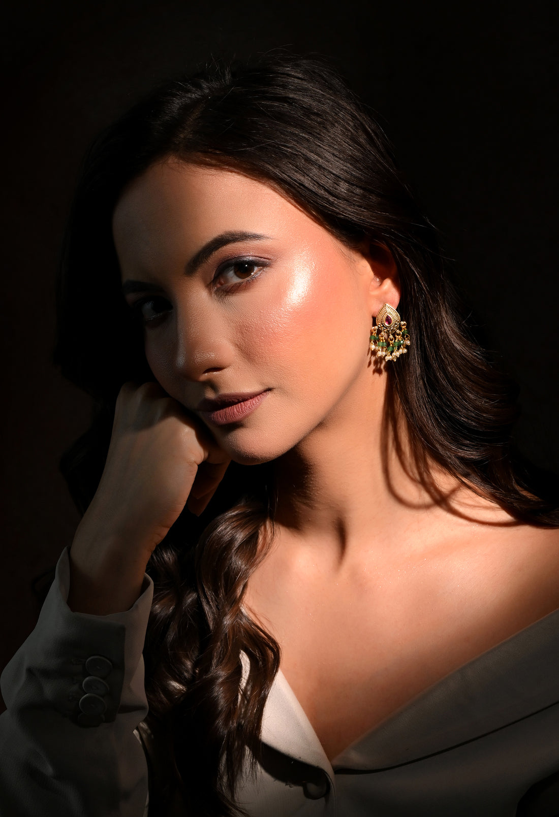 Ruby Dewdrop Chandbali