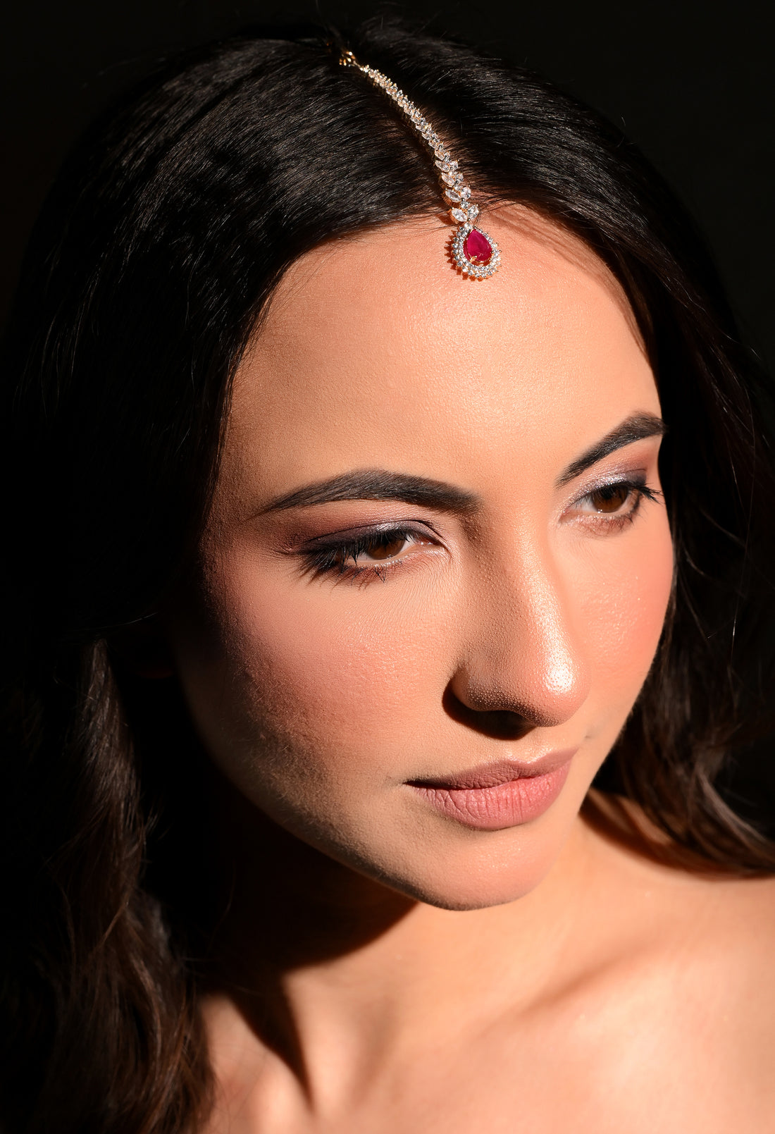 Ruby Radiance Maang Tikka