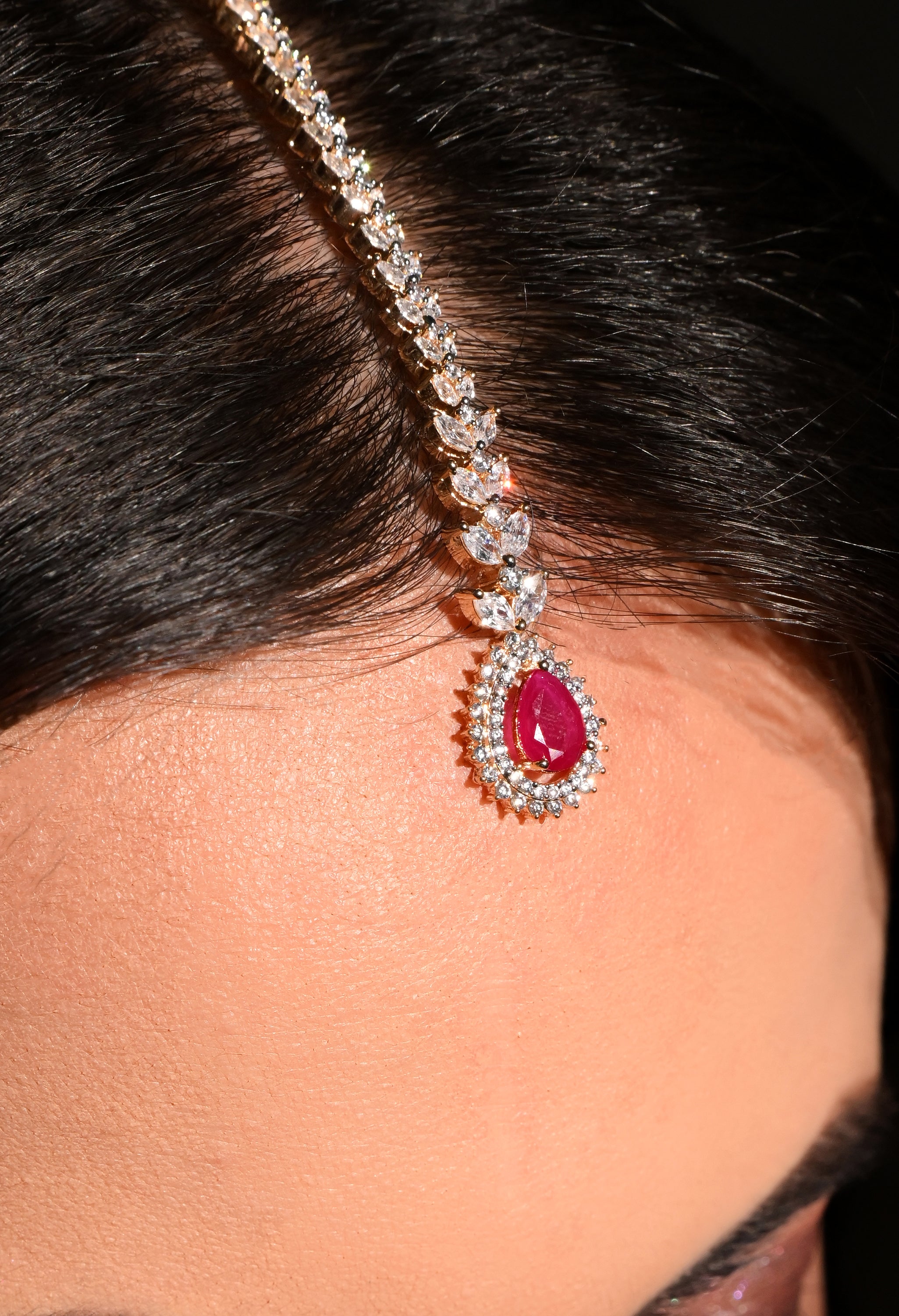 Ruby Radiance Maang Tikka
