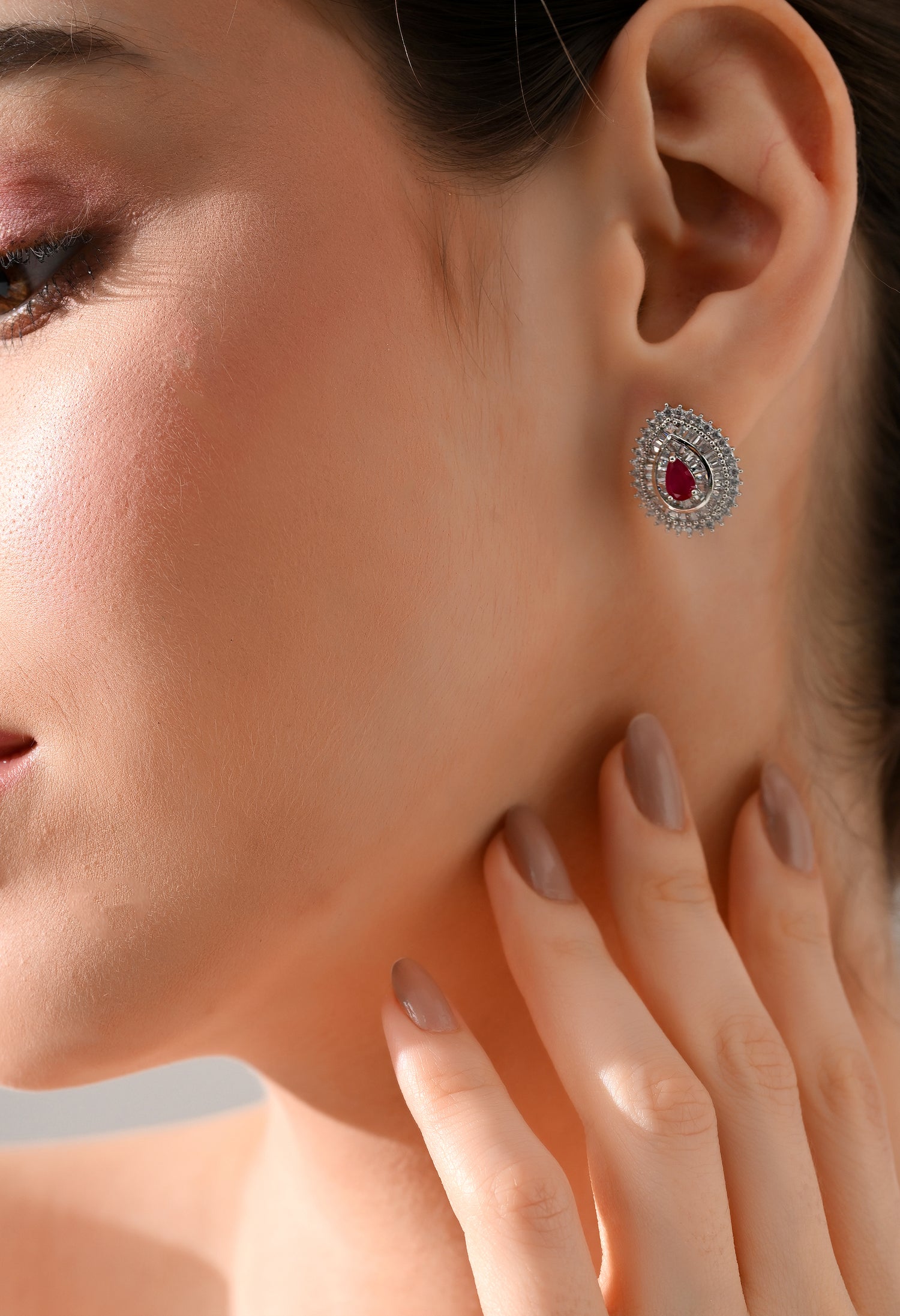 Ruby Radiance Teardrop Studs