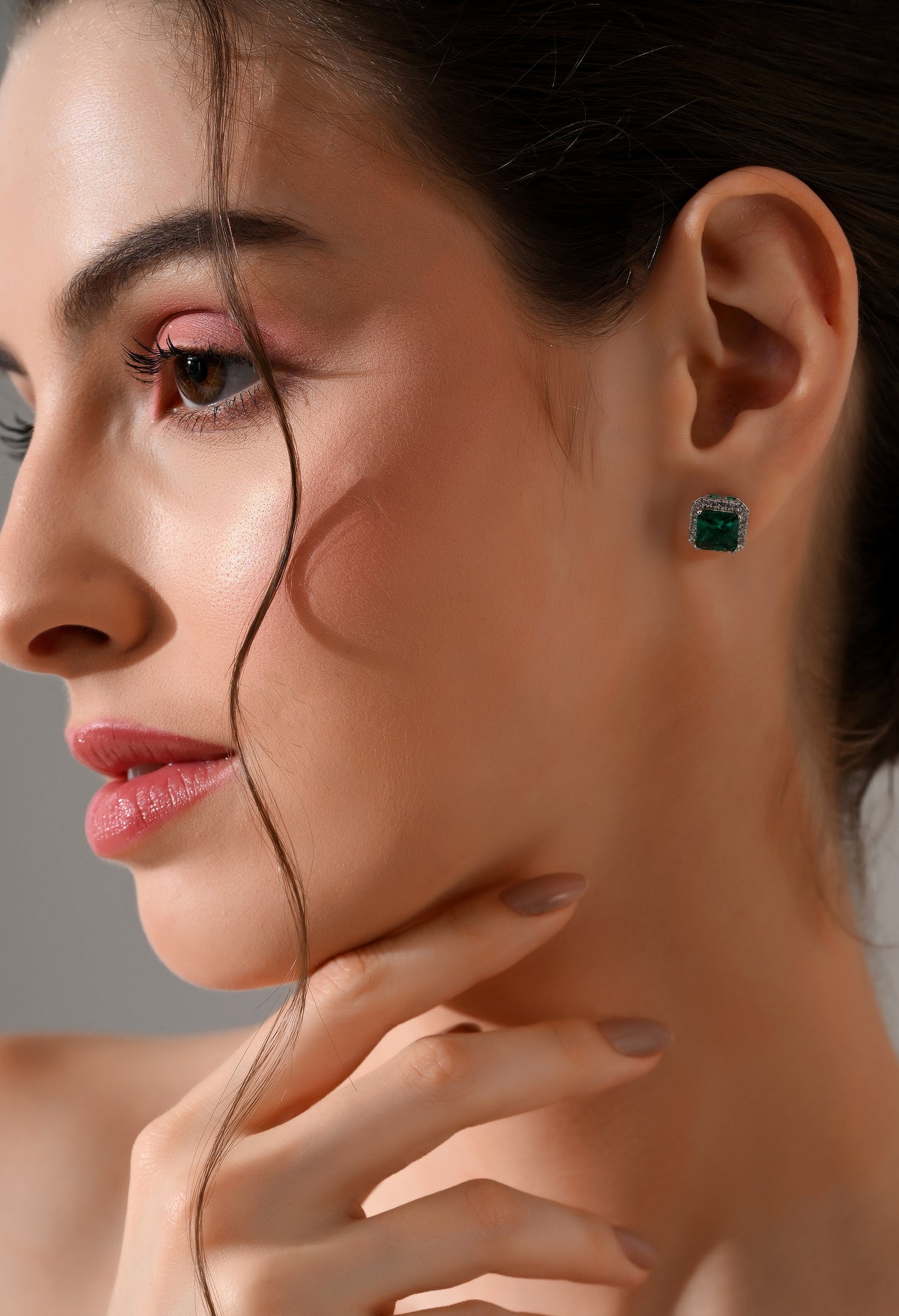 Emerald Majesty Square Studs