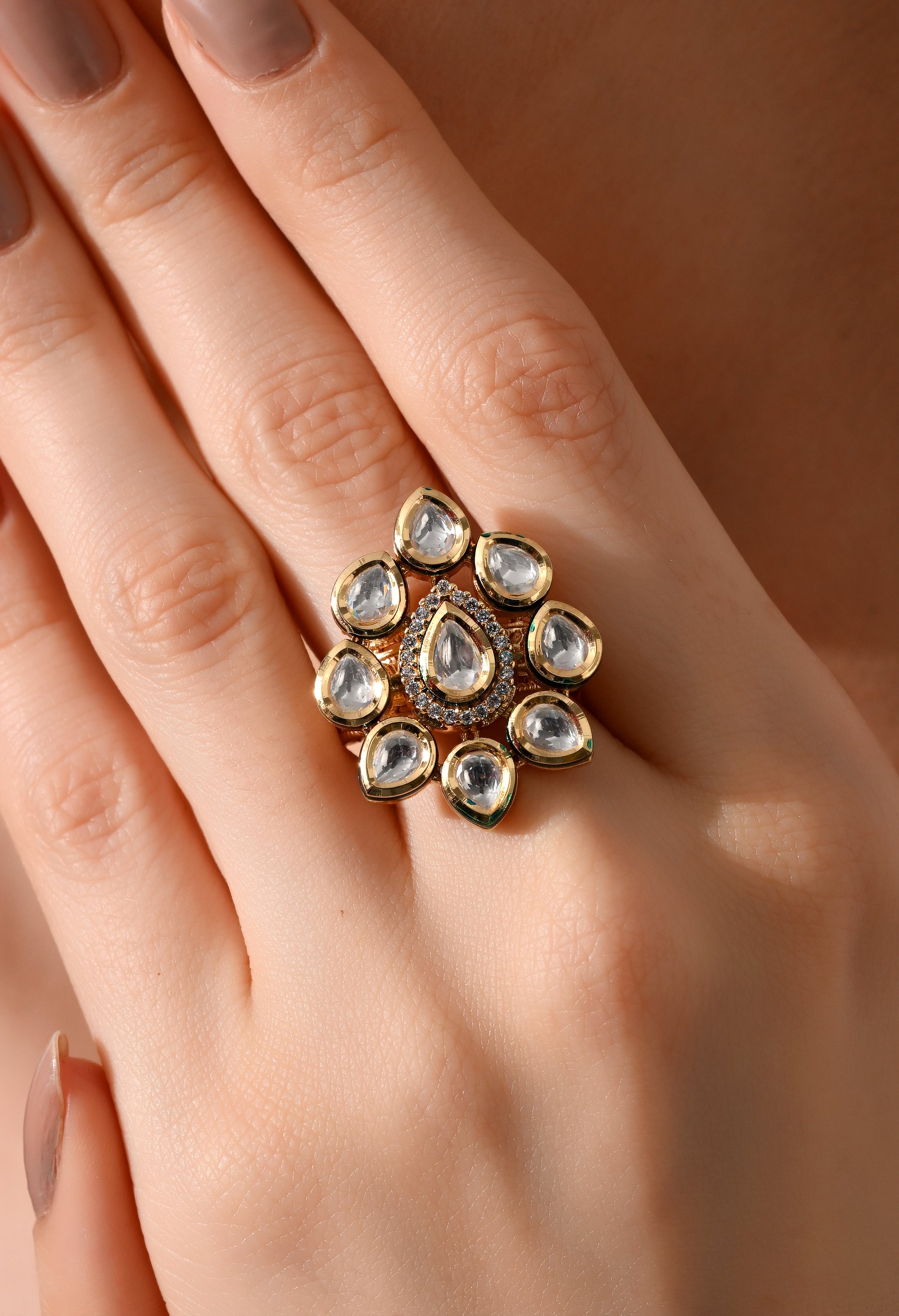 Regal Radiance Kundan Cocktail Ring