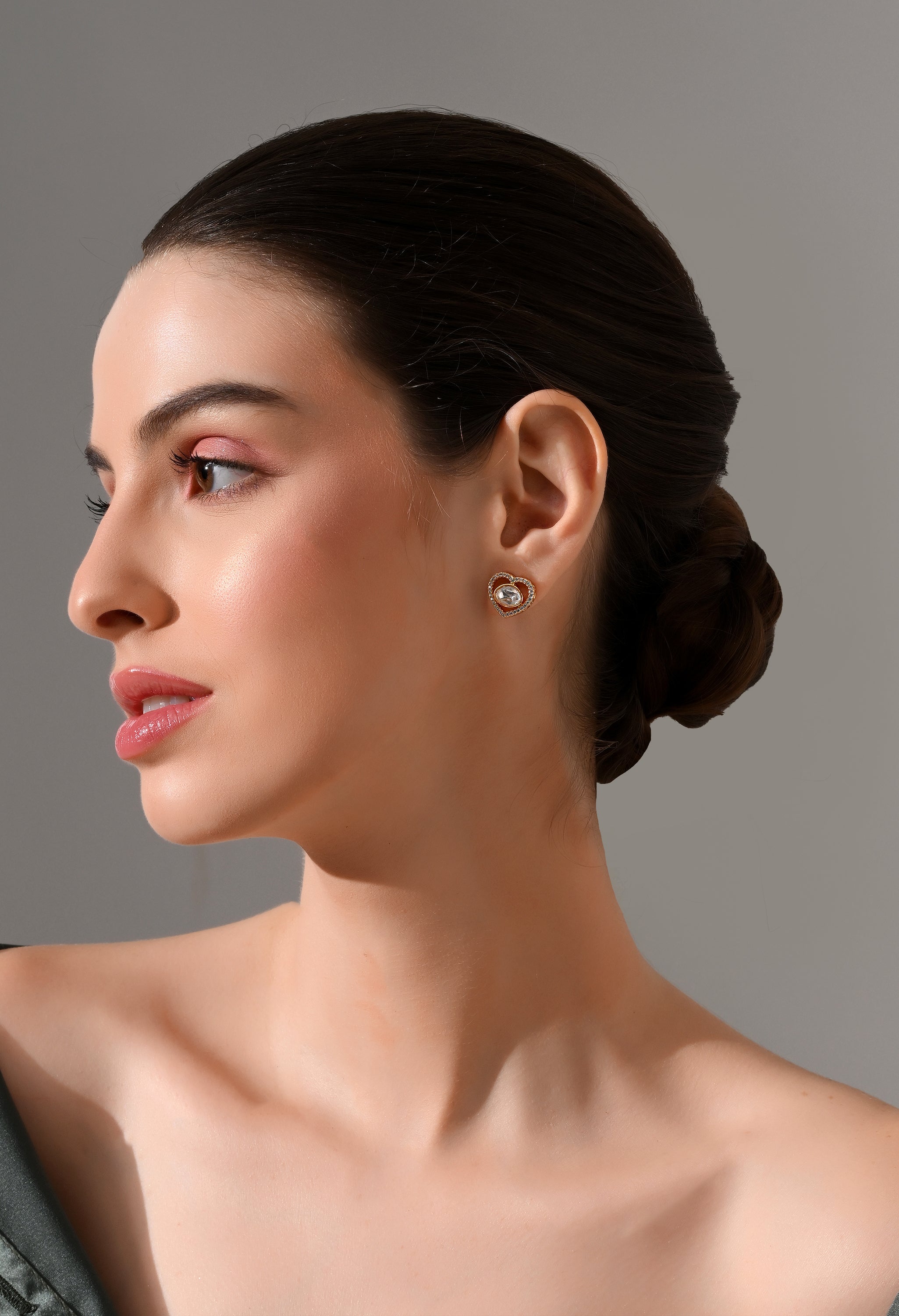 Eternal Heart Sparkle Stud Earrings