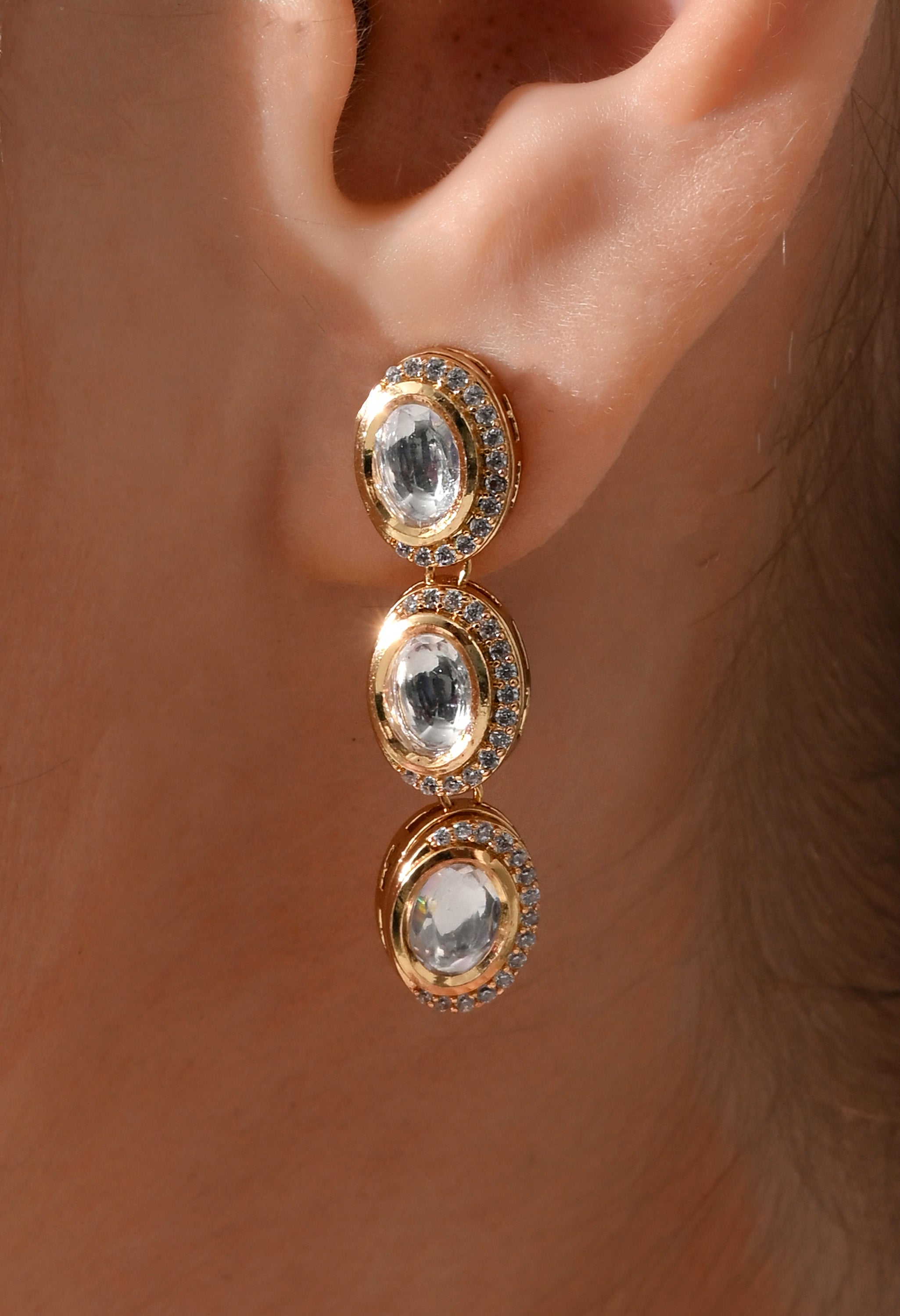 Golden Grace Kundan Necklace & Drop Earring Set