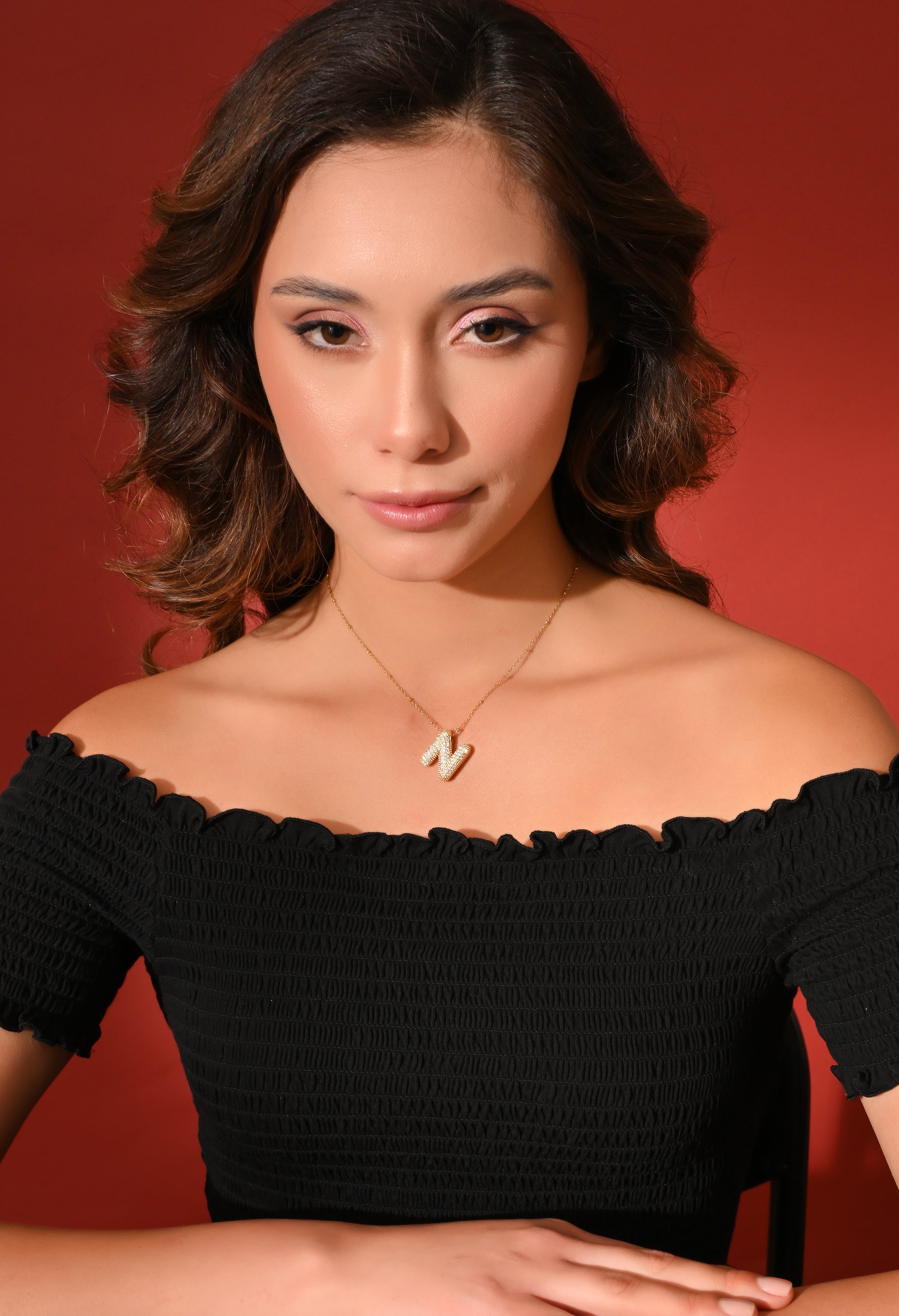 Crystal (N) Initial Pendant Necklace