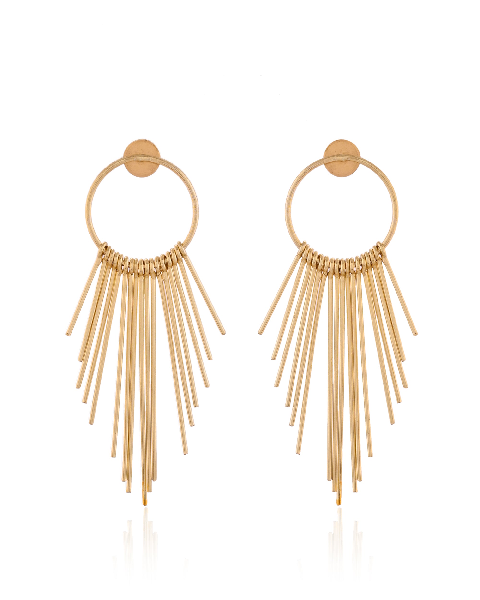Fringe Hoop Statement Earrings