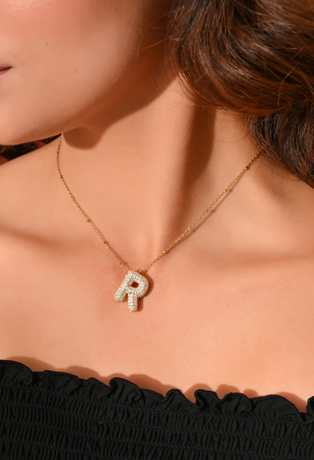 Crystal (R) Initial Pendant Necklace