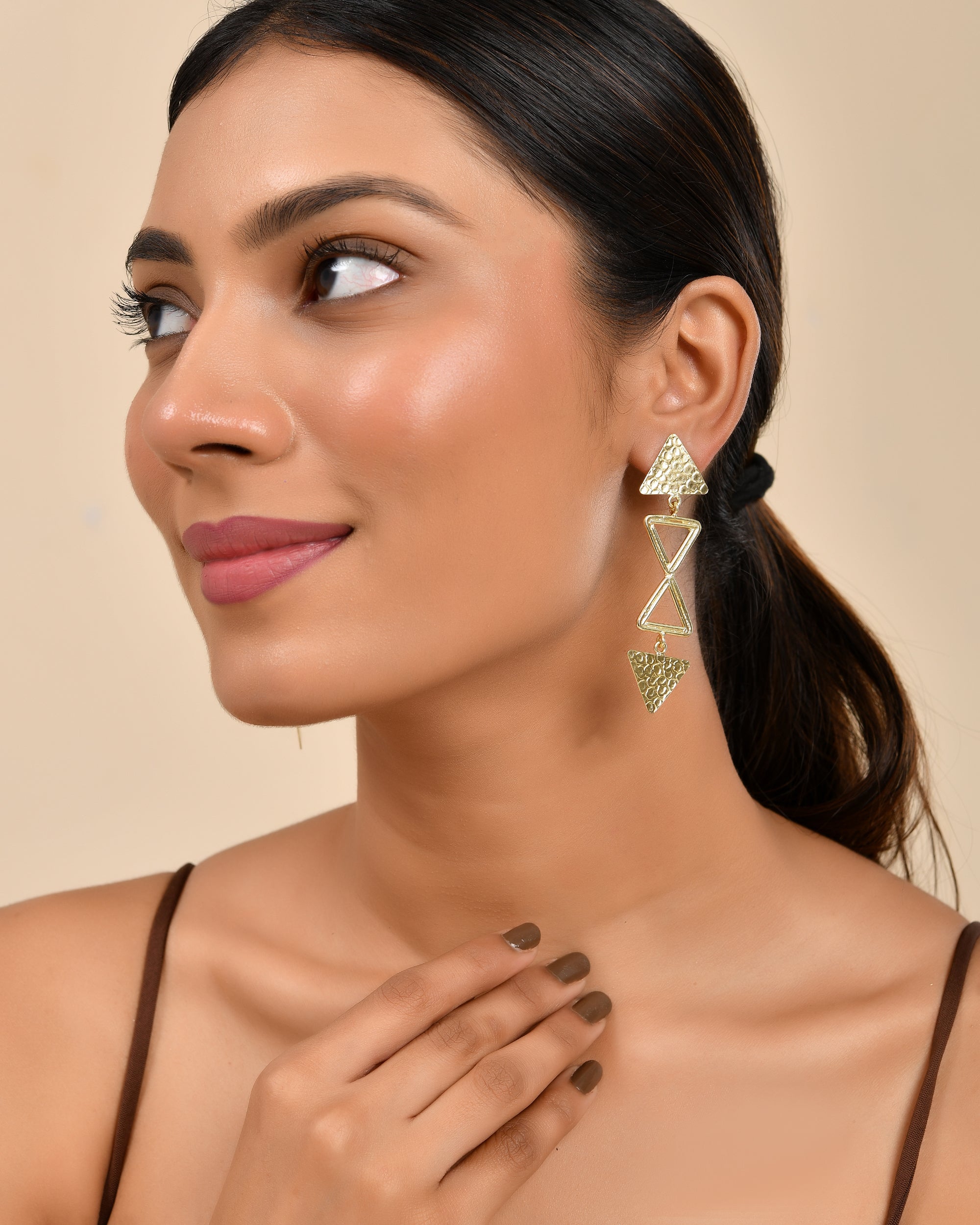 Geometric Triangle Drop Earrings