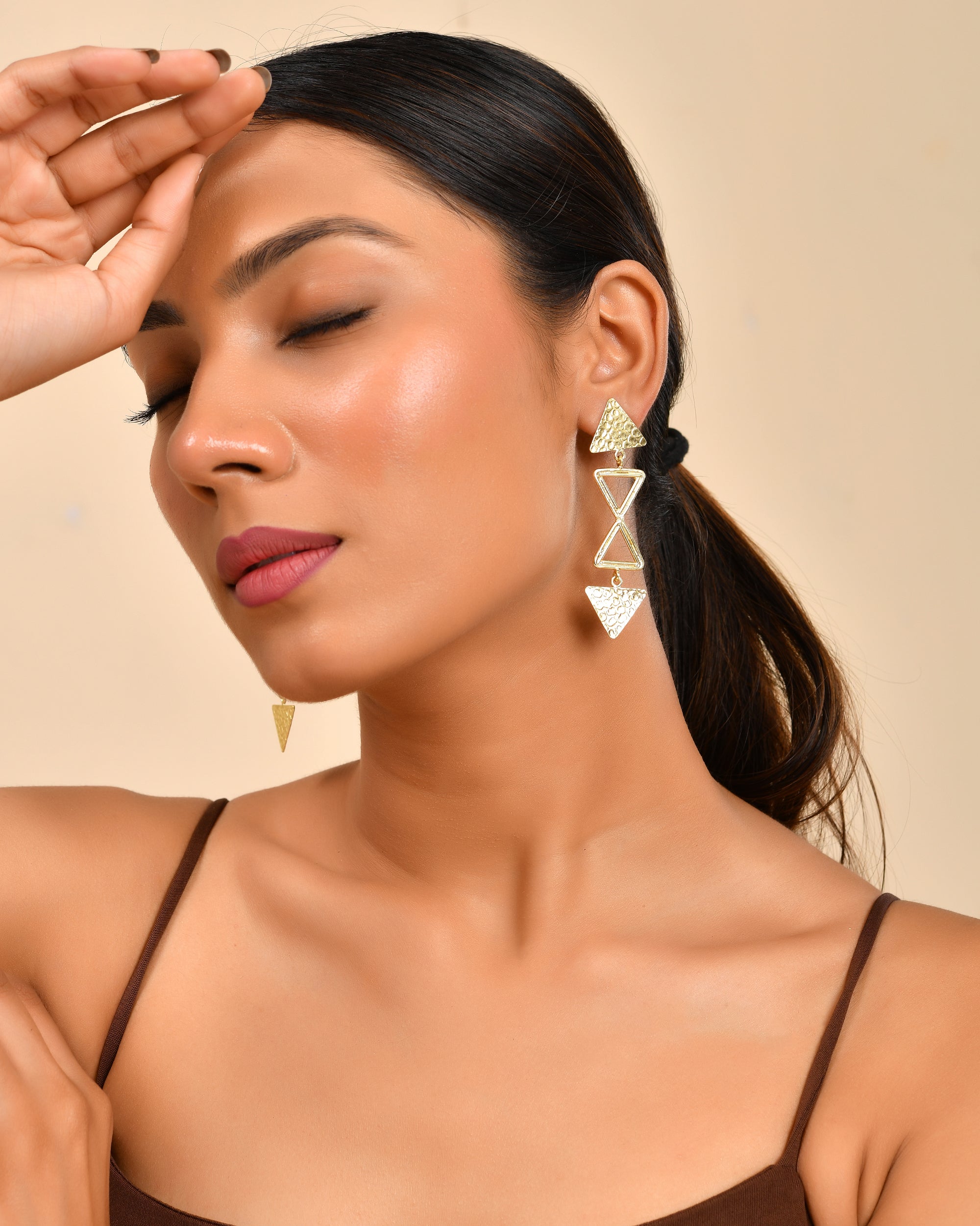Geometric Triangle Drop Earrings
