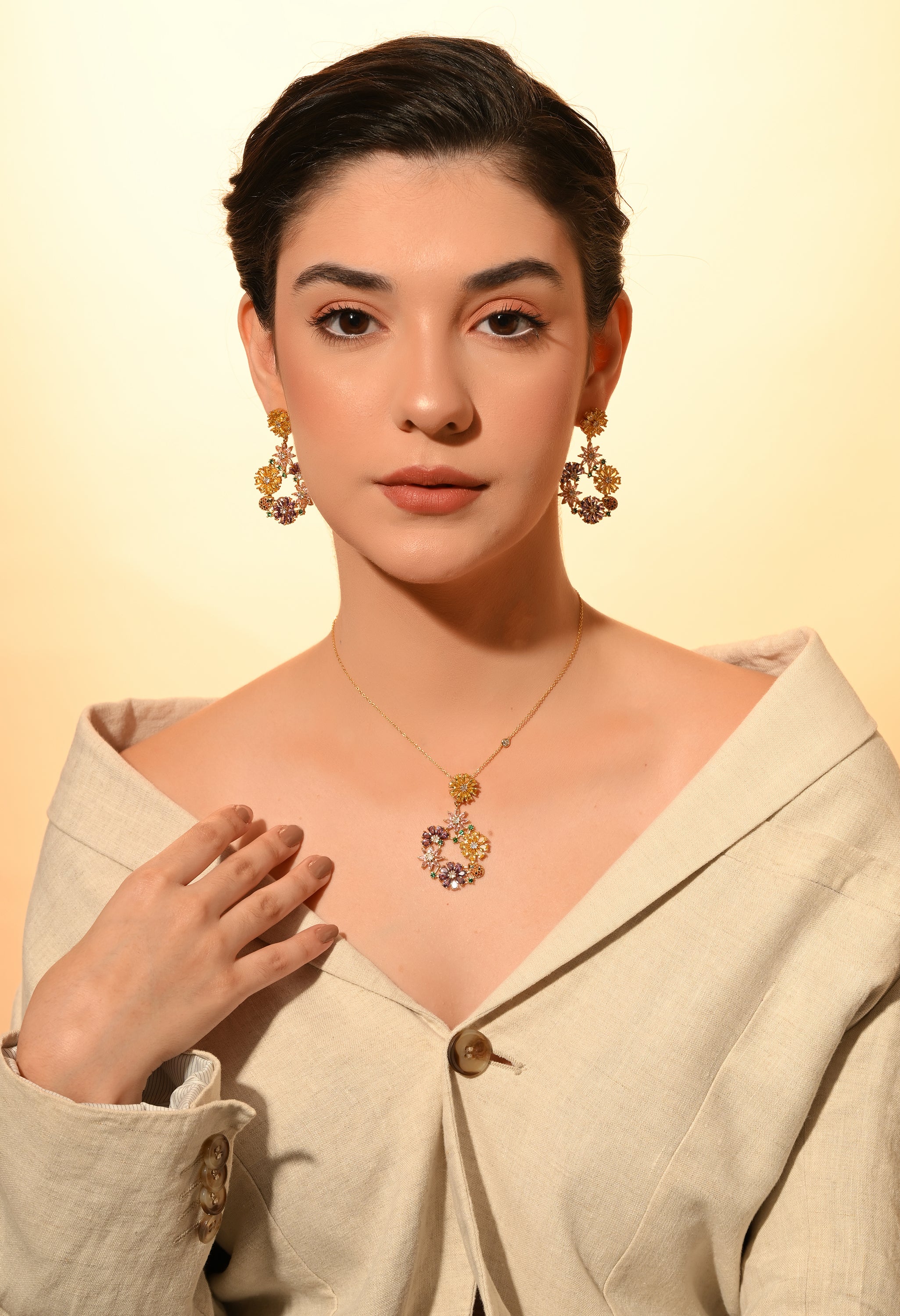 Radiant Bloom Floral Jewelry Set