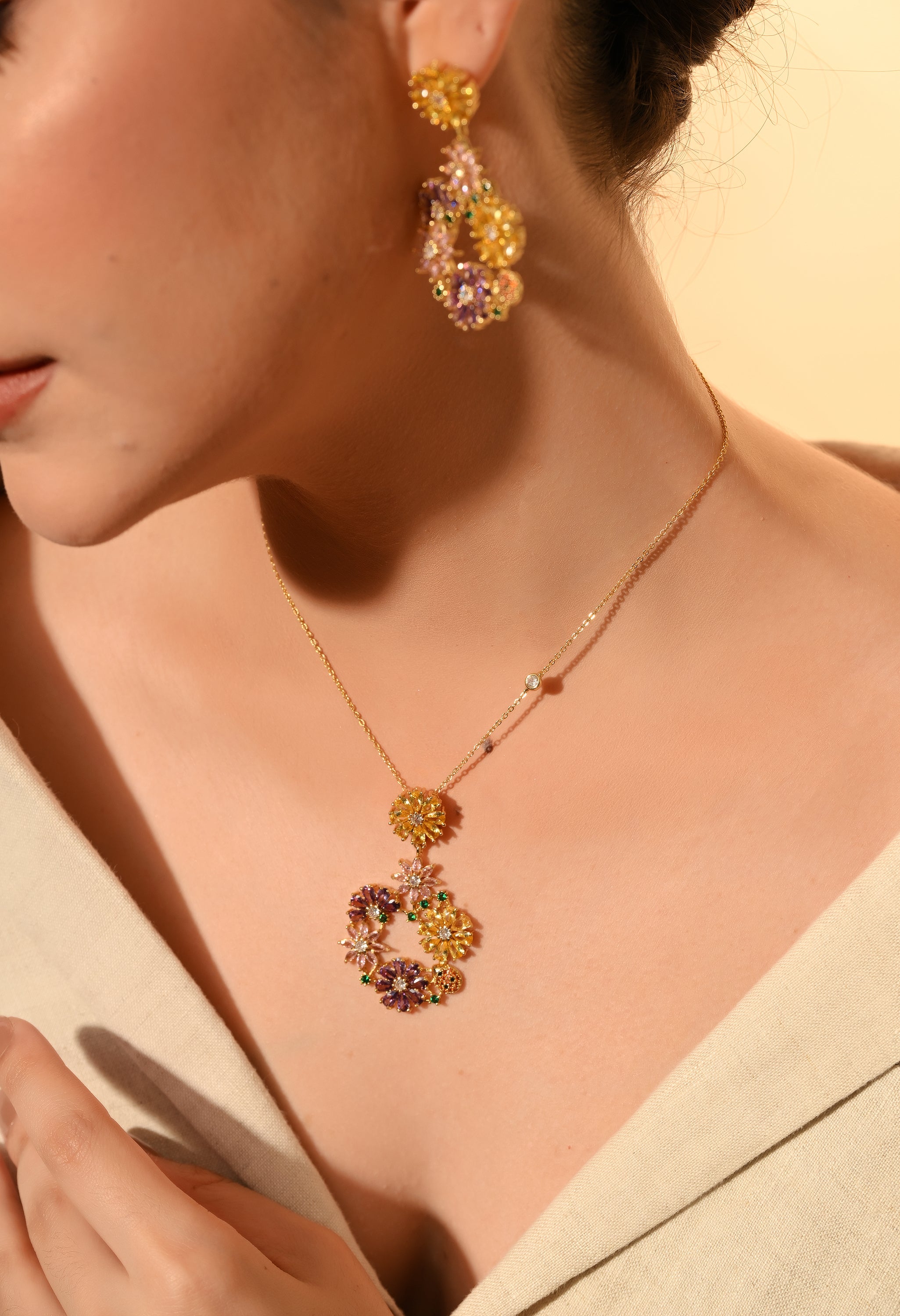 Radiant Bloom Floral Jewelry Set