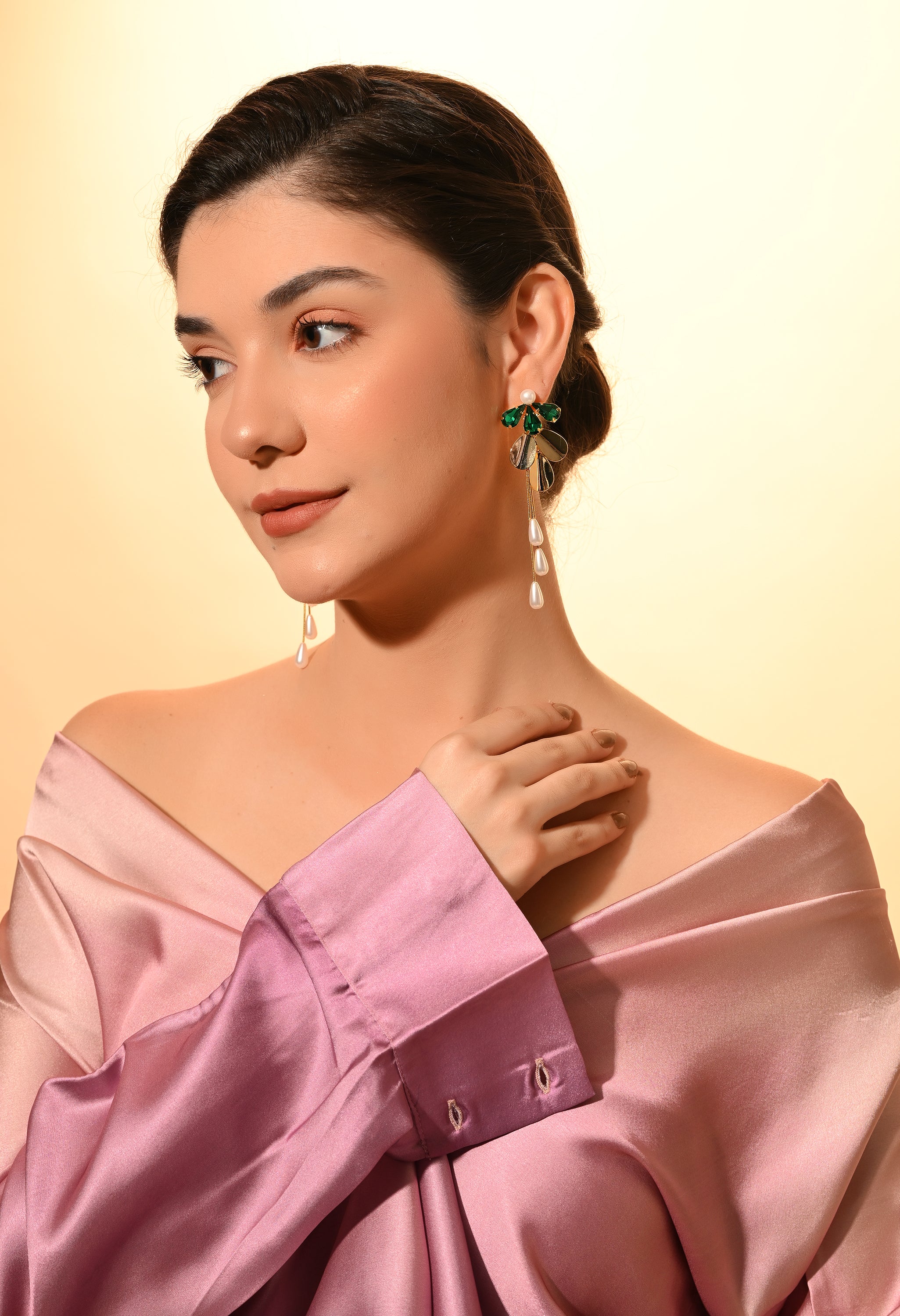 Emerald Bloom Drop Earrings