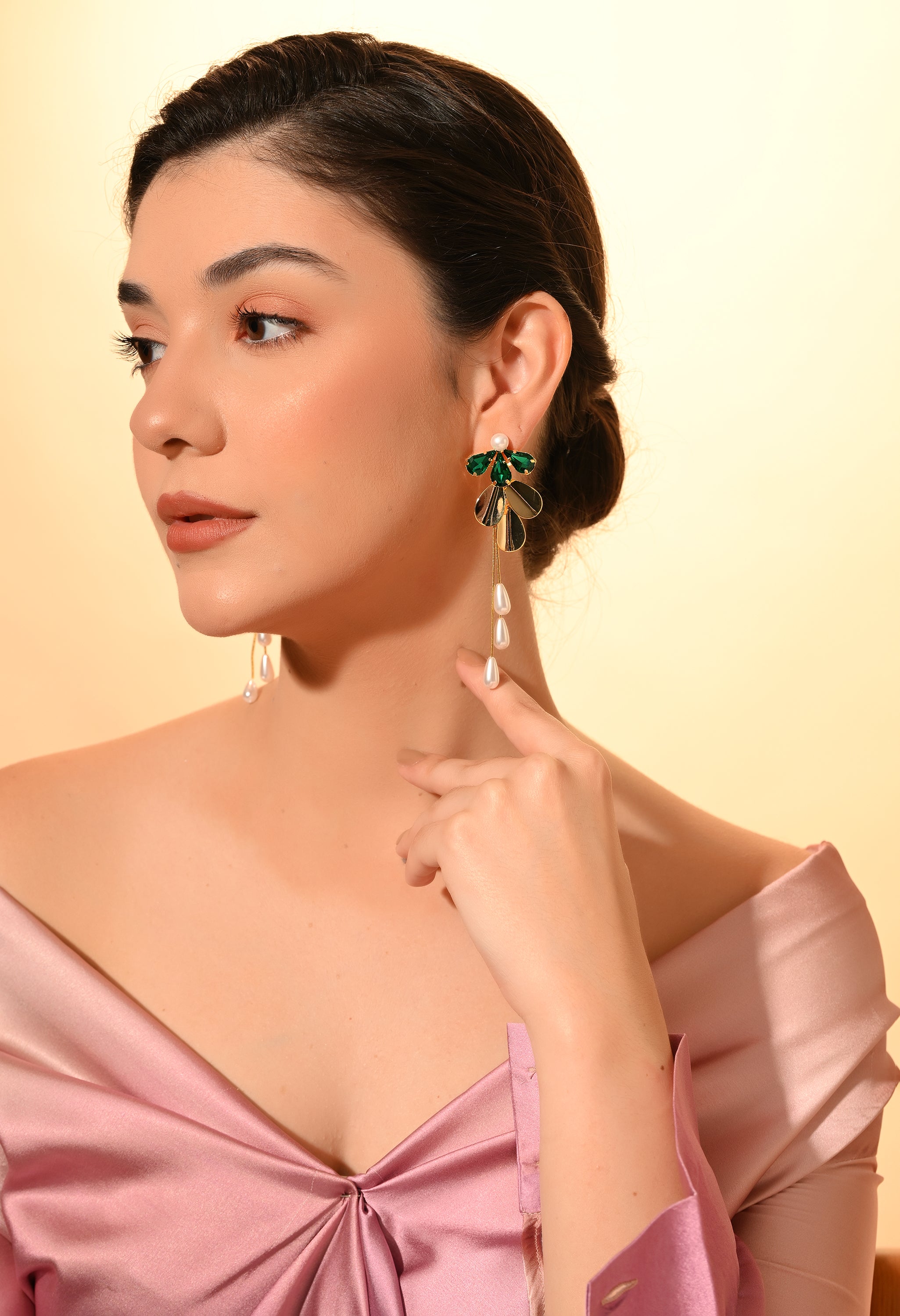 Emerald Bloom Drop Earrings