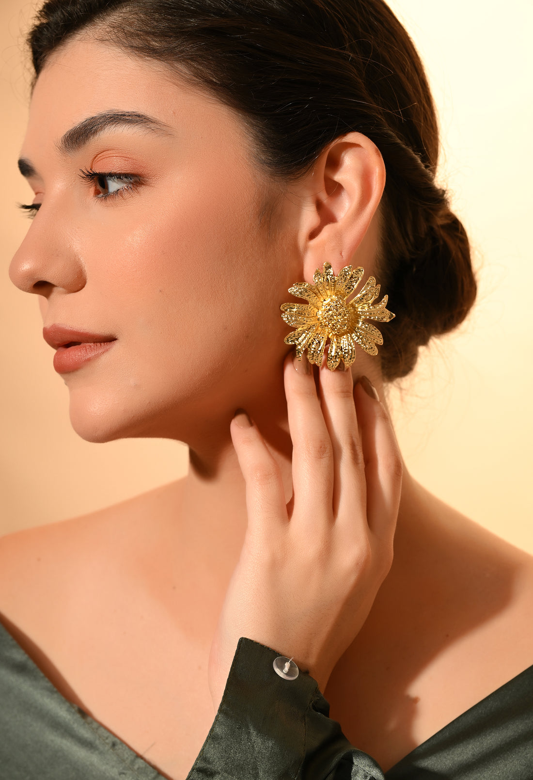 Golden Bloom Statement Earrings