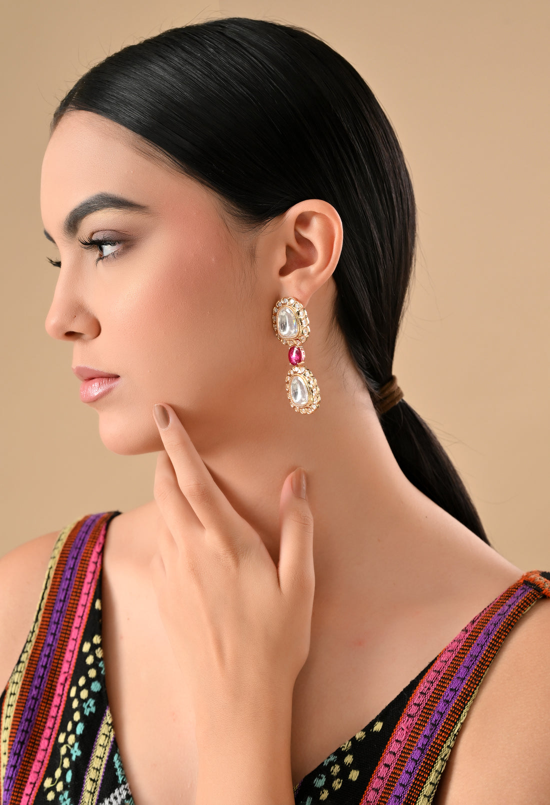 Enchanting Ruby-Studded Elegant Earrings