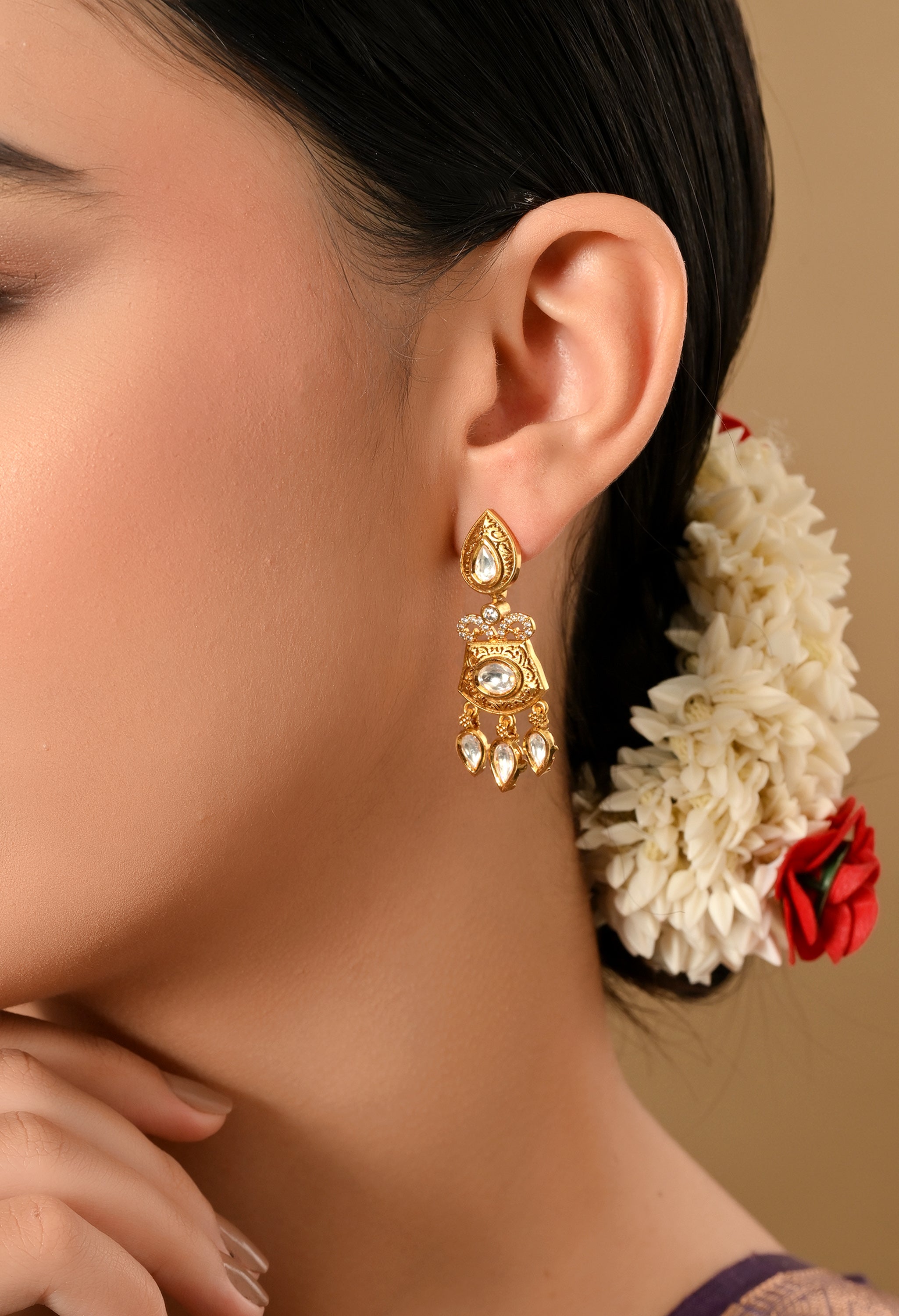 Elegant Golden Teardrop Earrings Collection