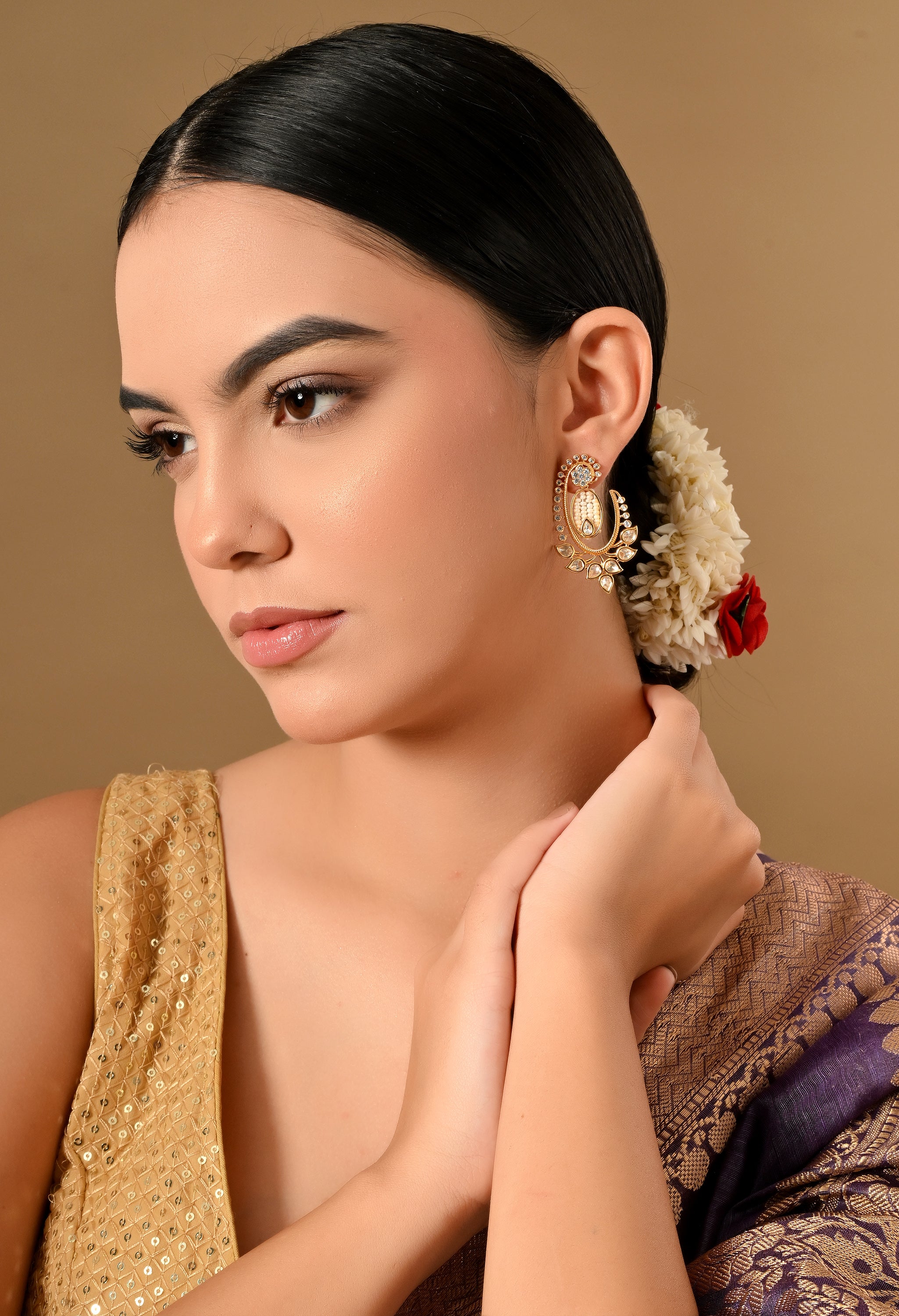 Elegant Gold Leaf Earrings