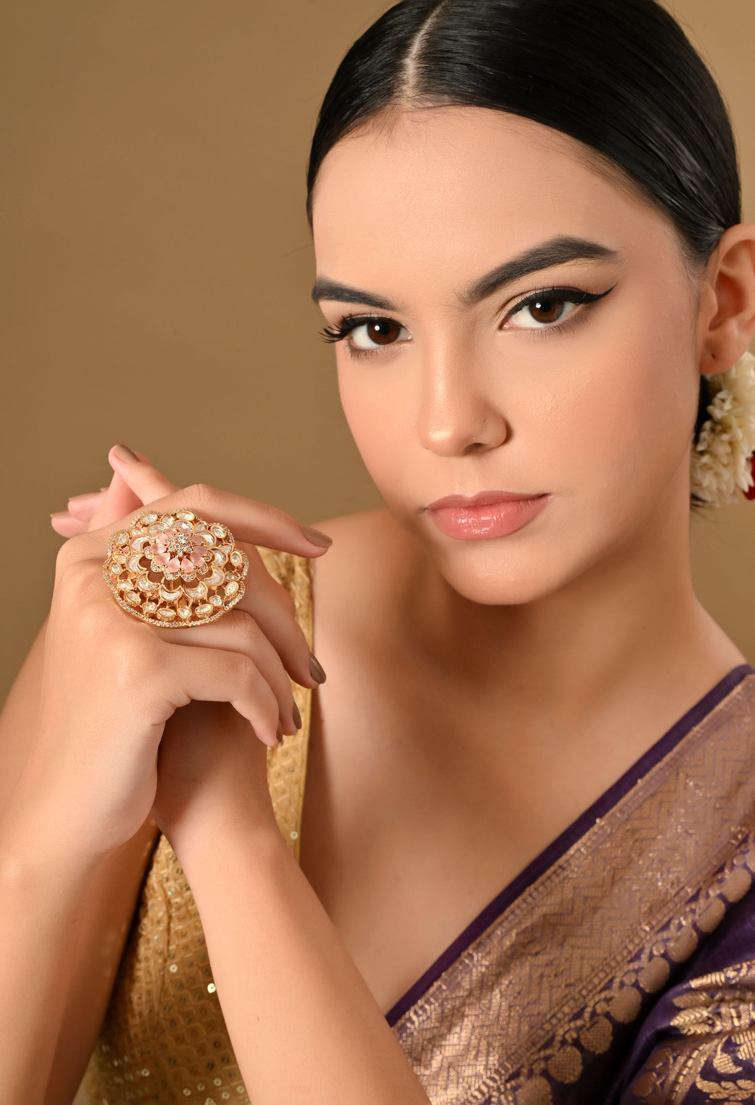 Sparkling Floral Elegance Ring