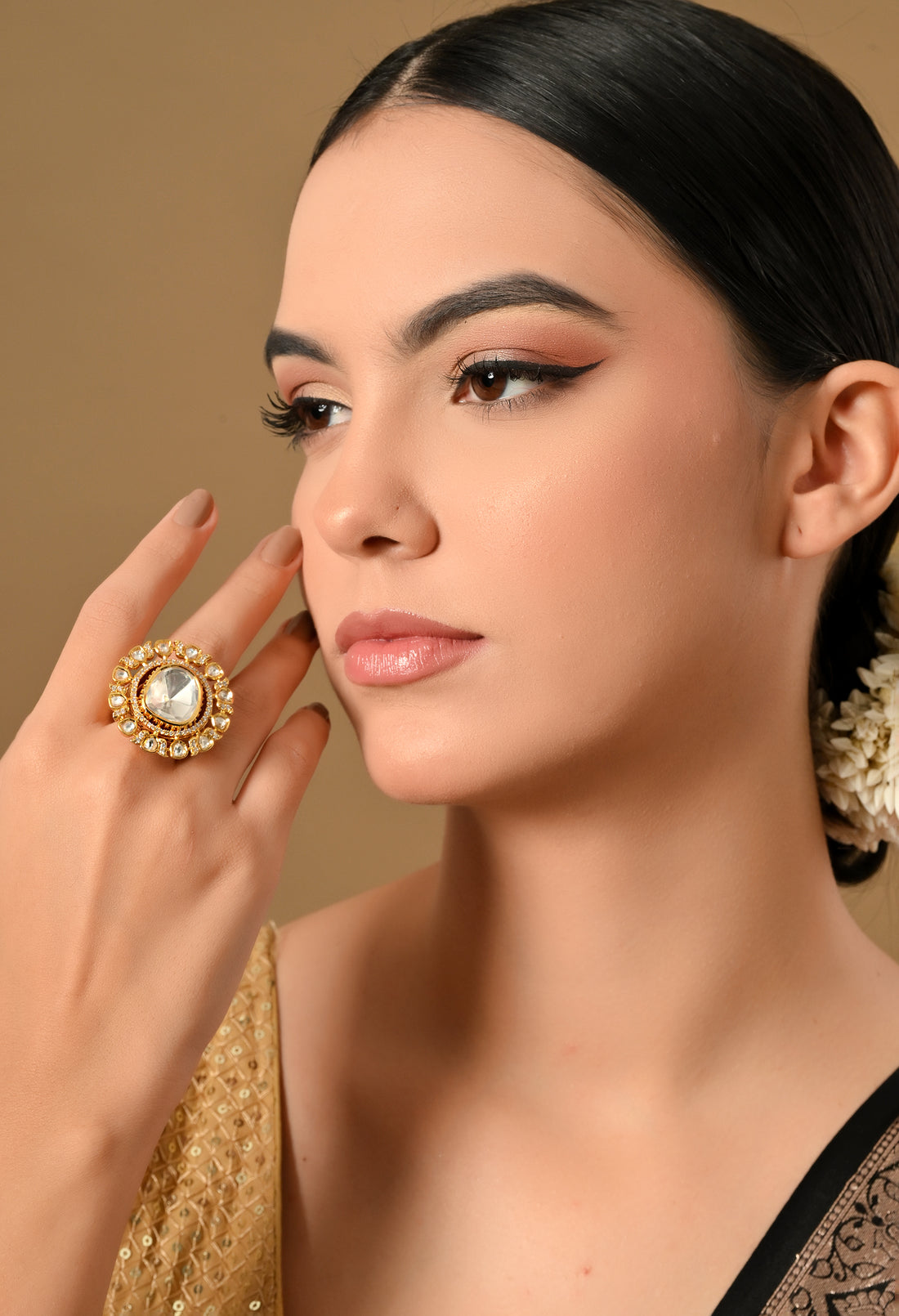 Gleaming Radiance Gemstone Statement Ring