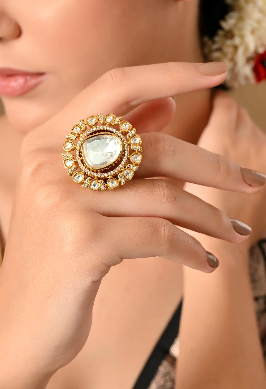 Gleaming Radiance Gemstone Statement Ring