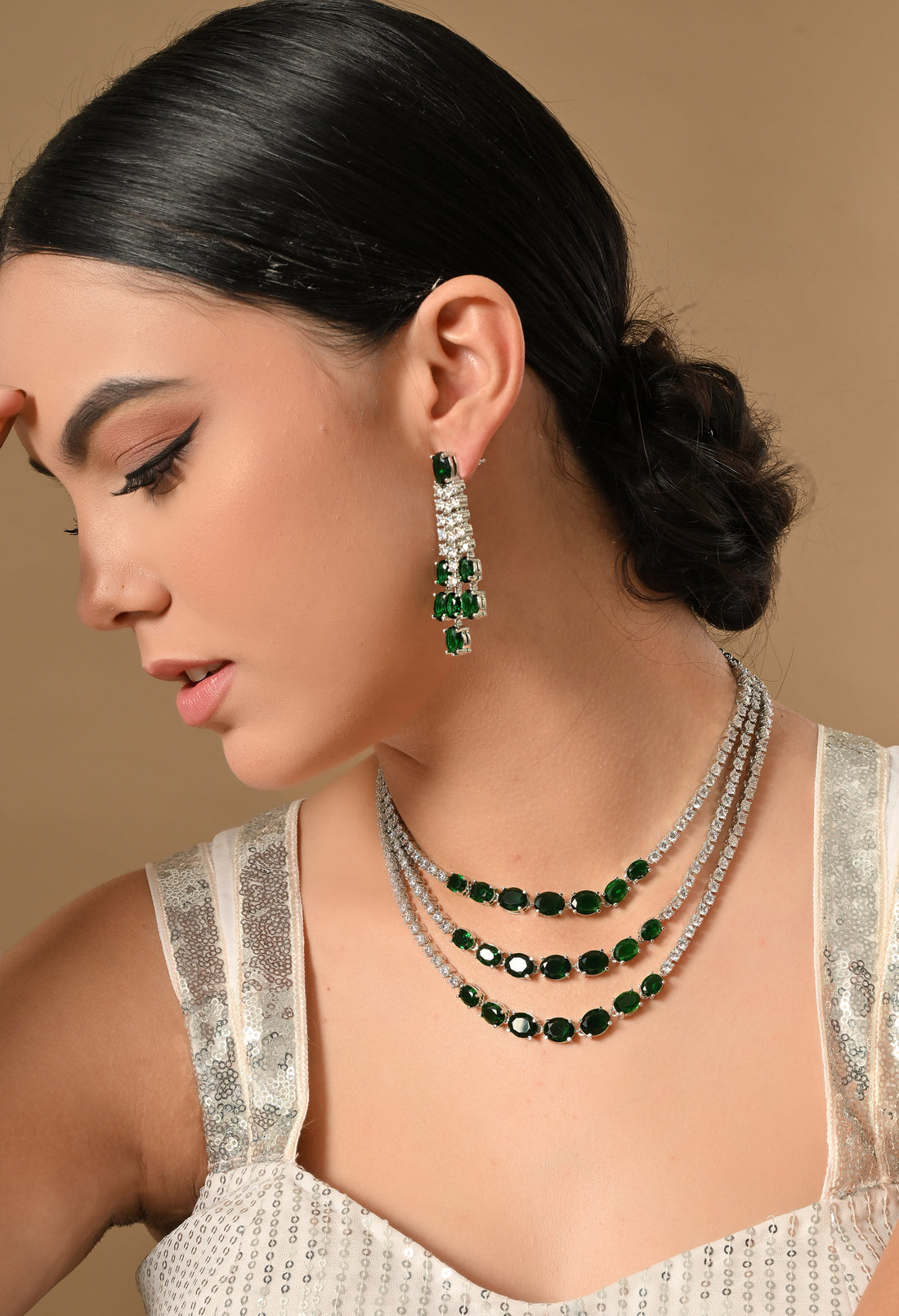 Elegant Emerald Dream Jewelry Set