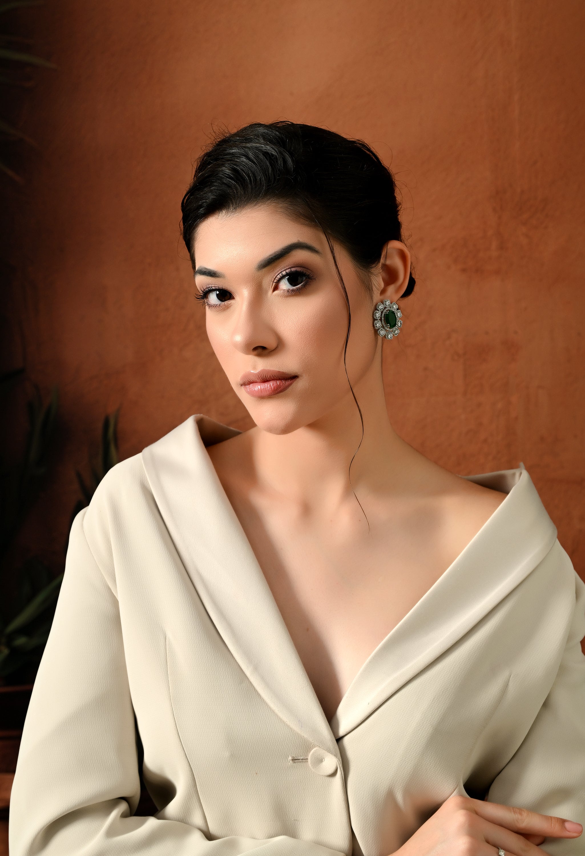 Timeless Spark Green Stone Earrings