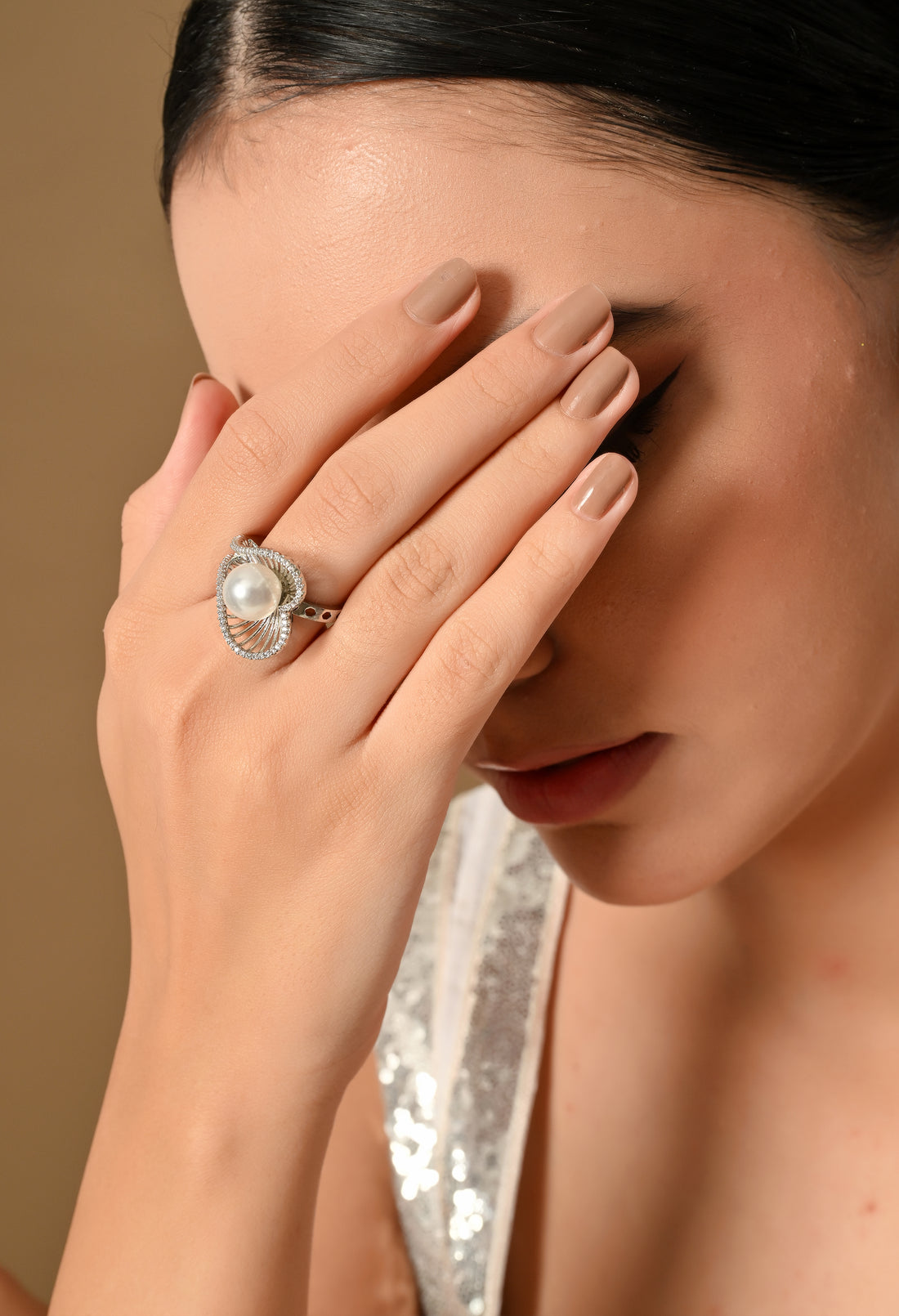 Enchanting Pearl Heart Ring