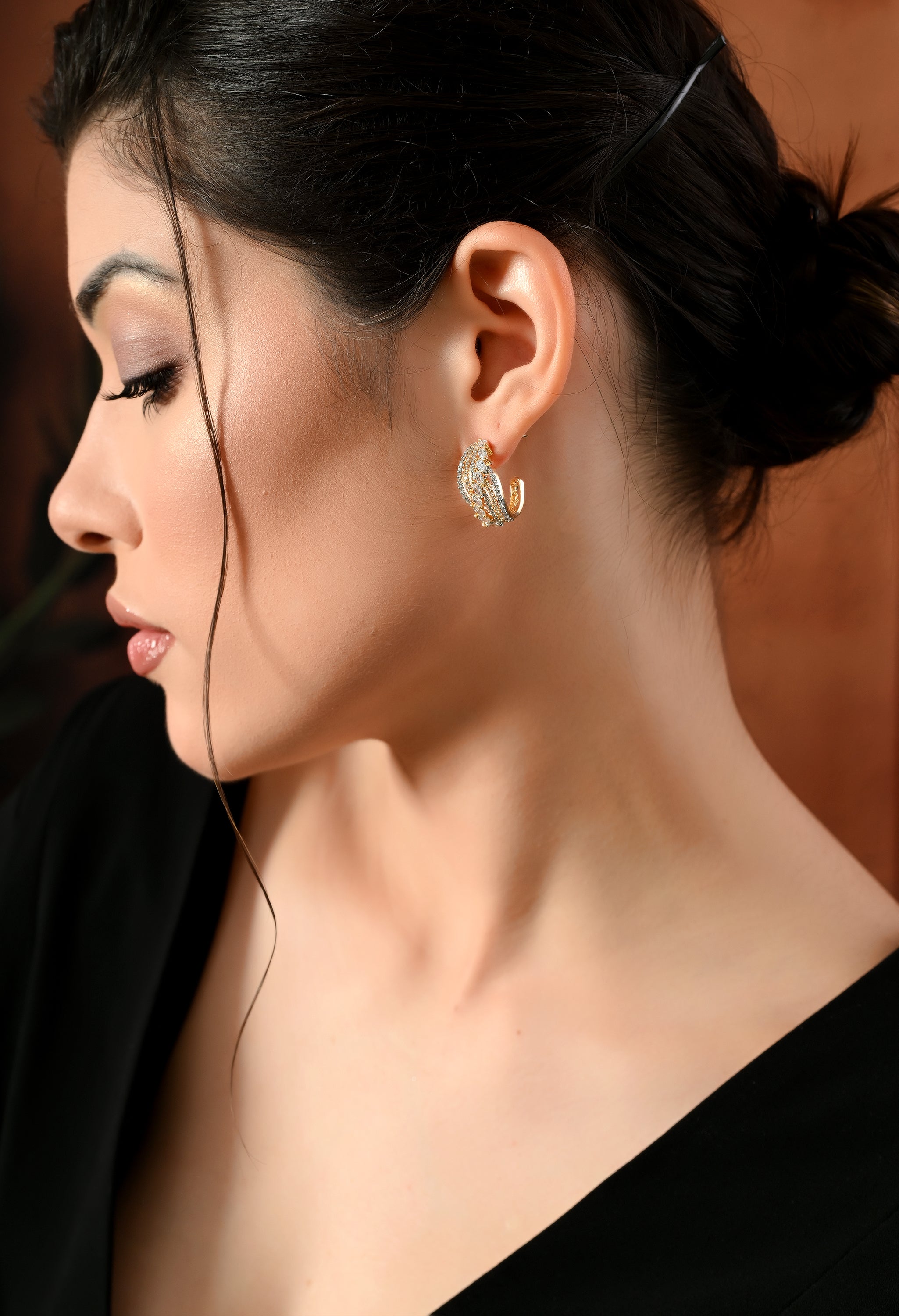 Elegant Glow Loop Earrings