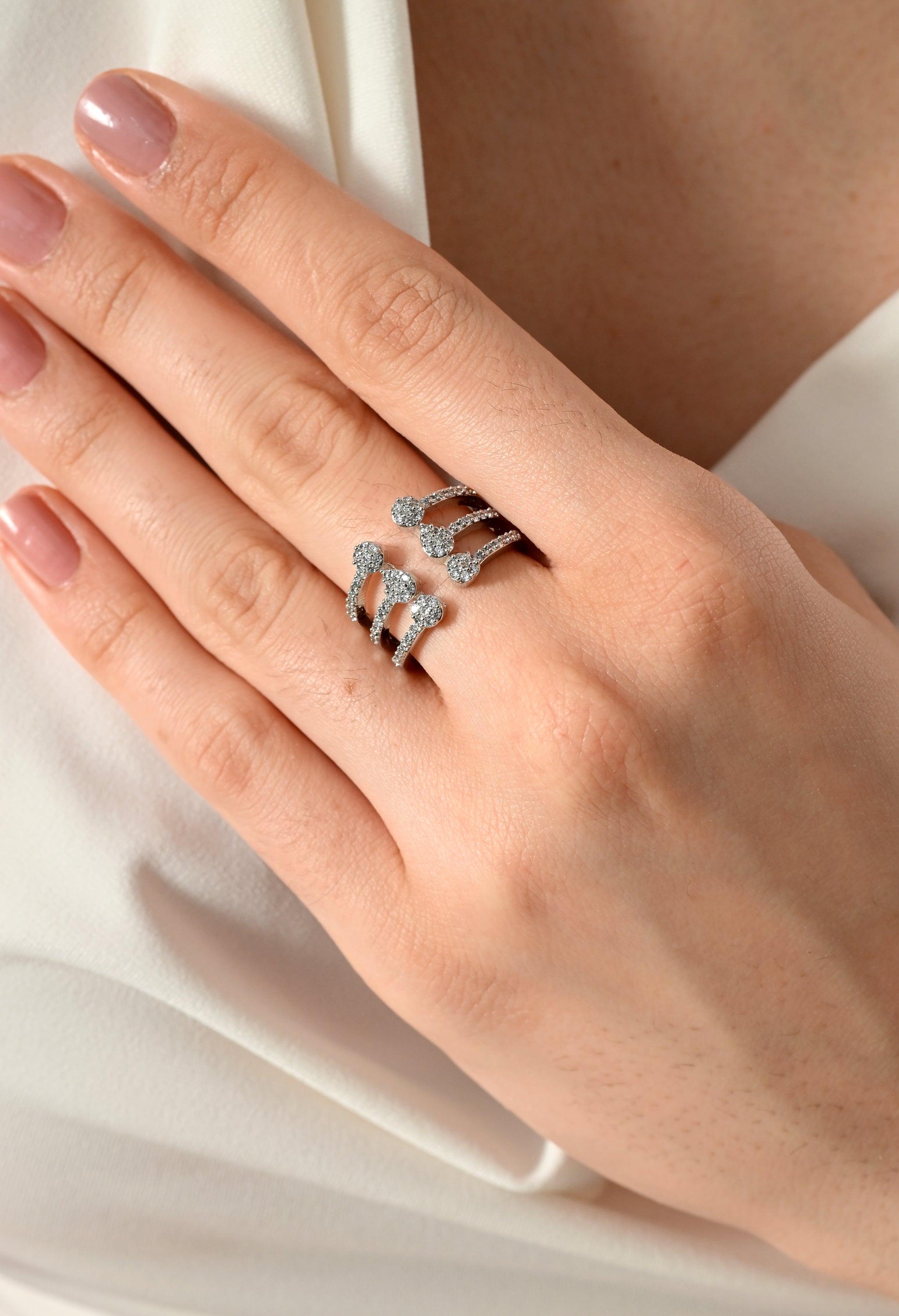 Sparkling Silver Elegance Wrap Ring