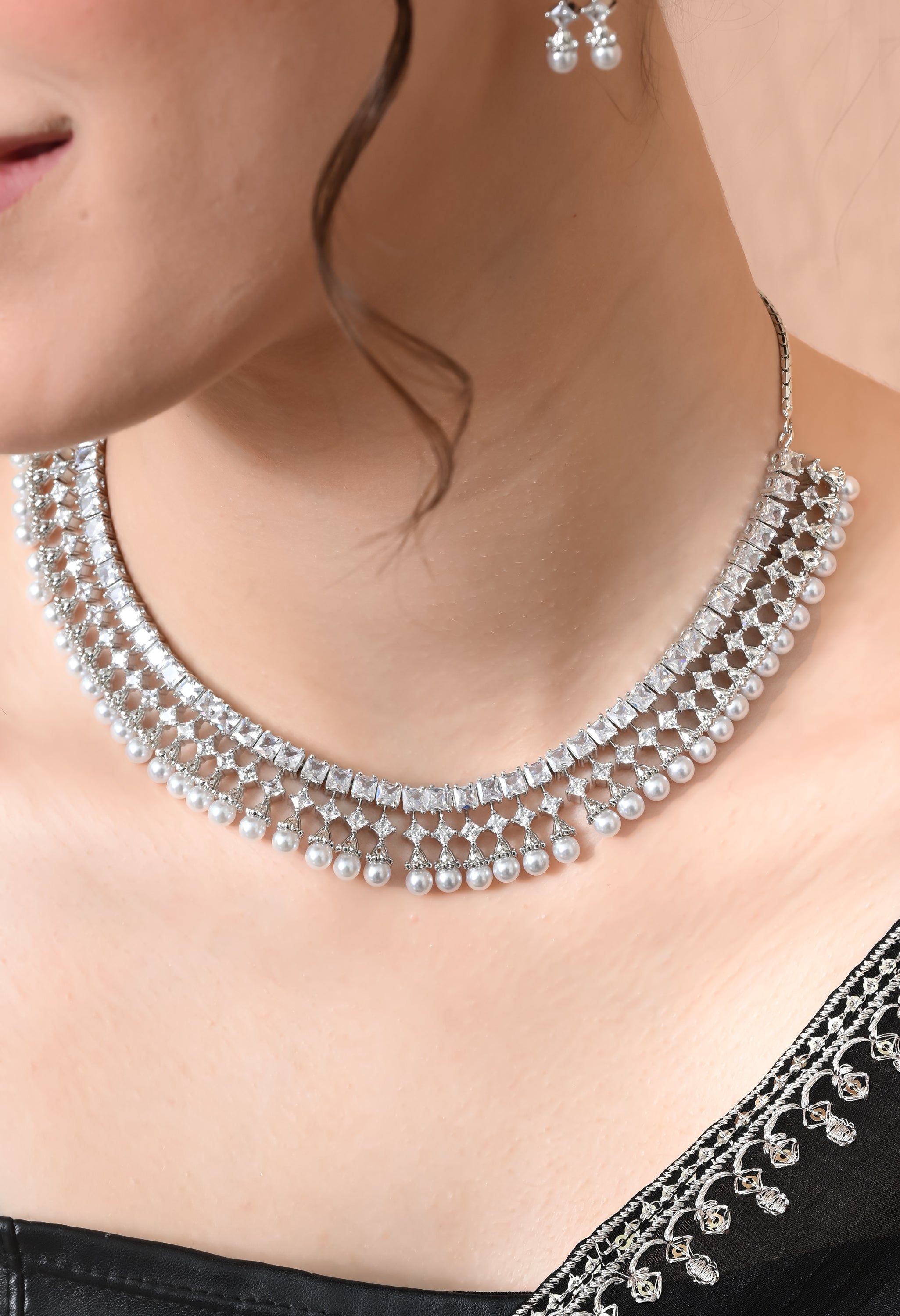 Shimmering Elegance Necklace and Earrings