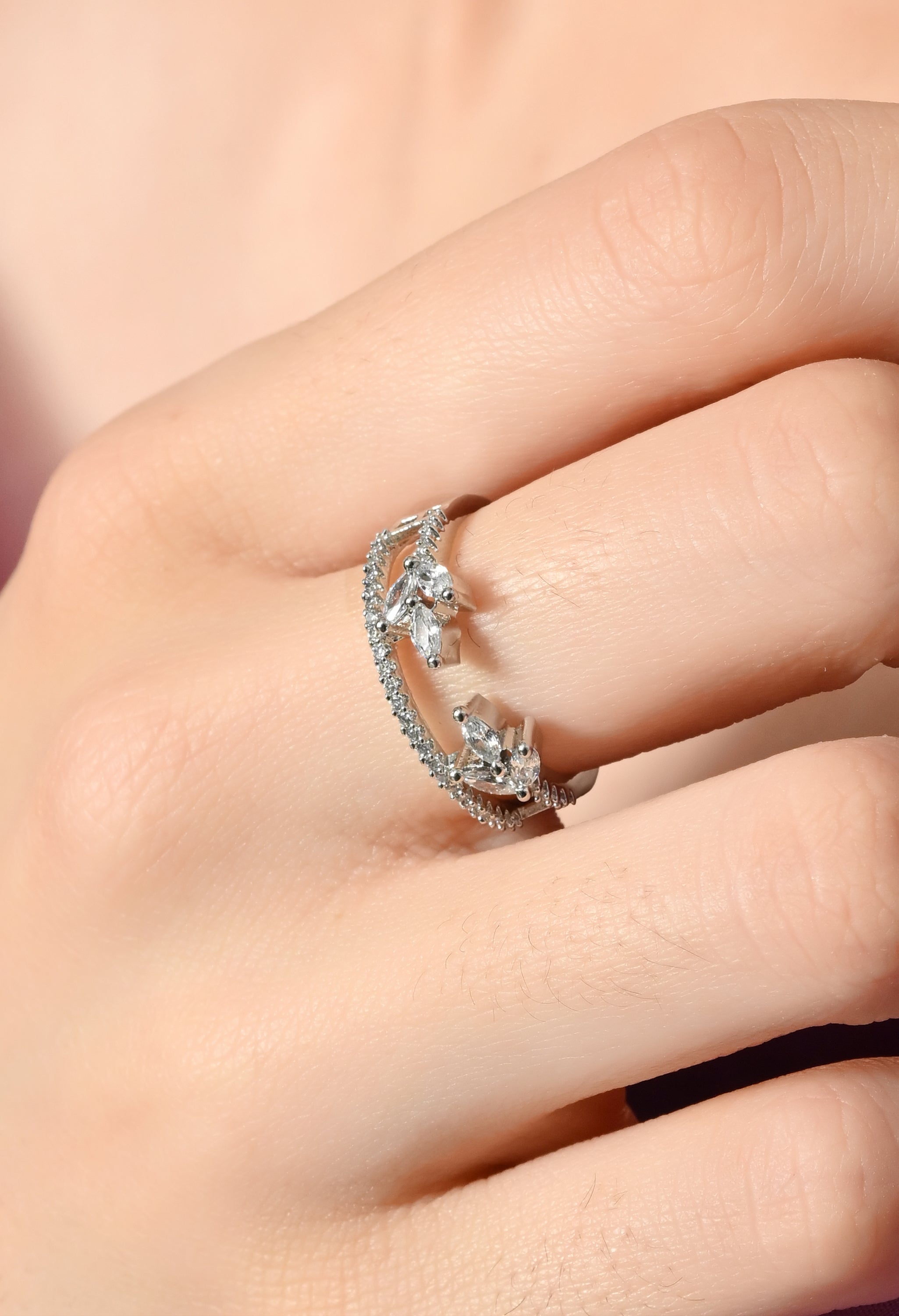 Sparkling Starry Dreamy Silver Ring